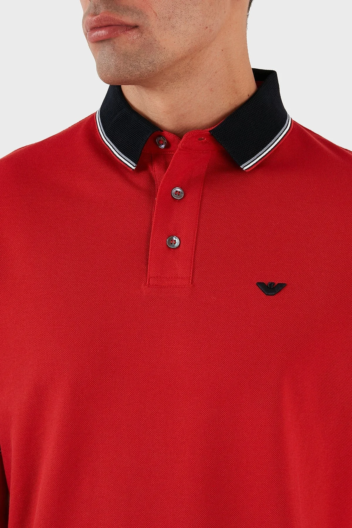 Emporio Armani % 100 Pamuk Regular Fit Erkek Polo T Shirt 3R1F70 1JTKZ 0278 KIRMIZI - 4