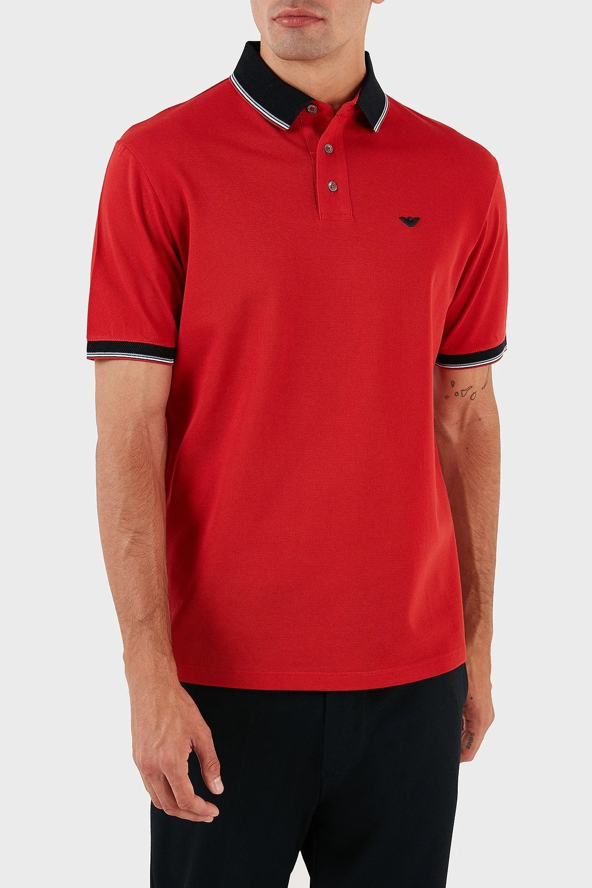 Emporio Armani % 100 Pamuk Regular Fit Erkek Polo T Shirt 3R1F70 1JTKZ 0278 KIRMIZI - 5