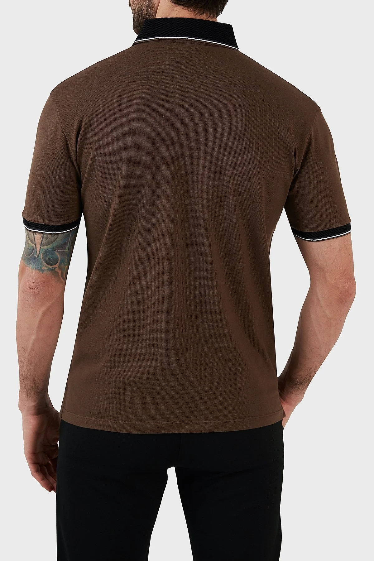 Emporio Armani % 100 Pamuk Regular Fit Düğmeli Erkek Polo T Shirt 3R1F70 1JTKZ 0490 KAHVE - 6
