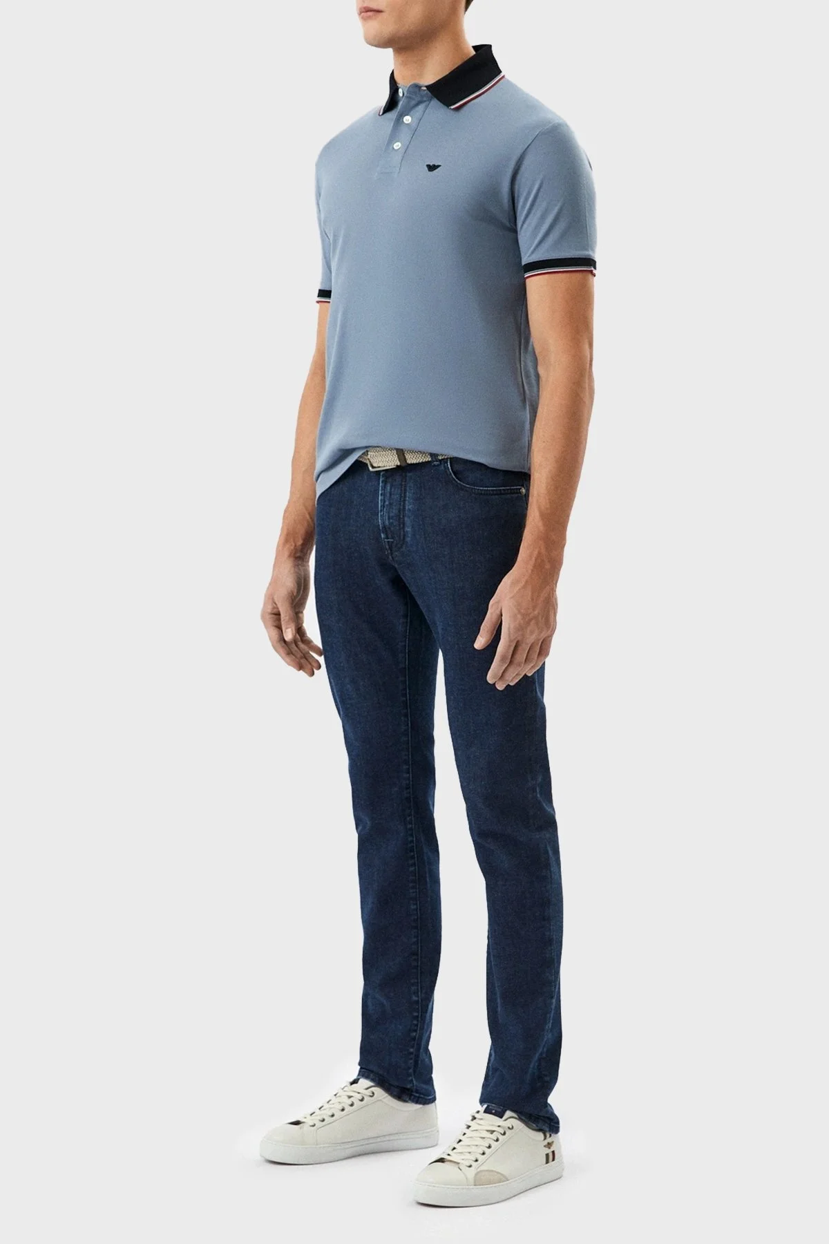 Emporio Armani % 100 Pamuk Regular Fit Erkek Polo T Shirt 3R1F70 1JTKZ 0797 MAVİ - 2