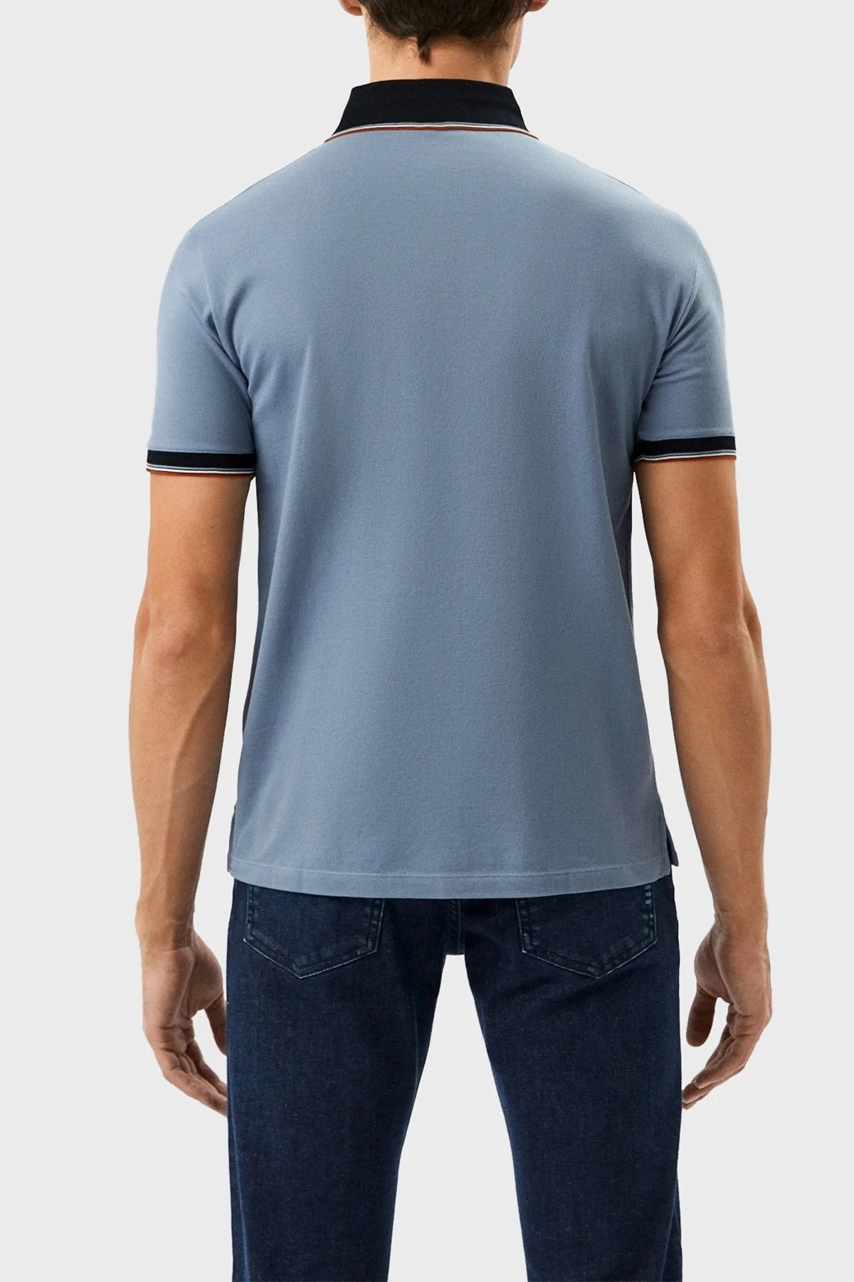 Emporio Armani % 100 Pamuk Regular Fit Erkek Polo T Shirt 3R1F70 1JTKZ 0797 MAVİ - 3