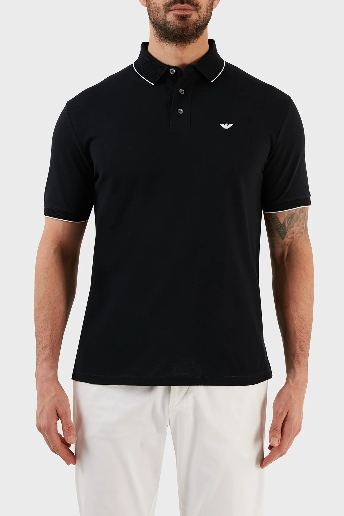 Emporio Armani % 100 Pamuk Regular Fit Erkek Polo T Shirt 3R1F70 1JTKZ 09I8 LACİVERT - 1