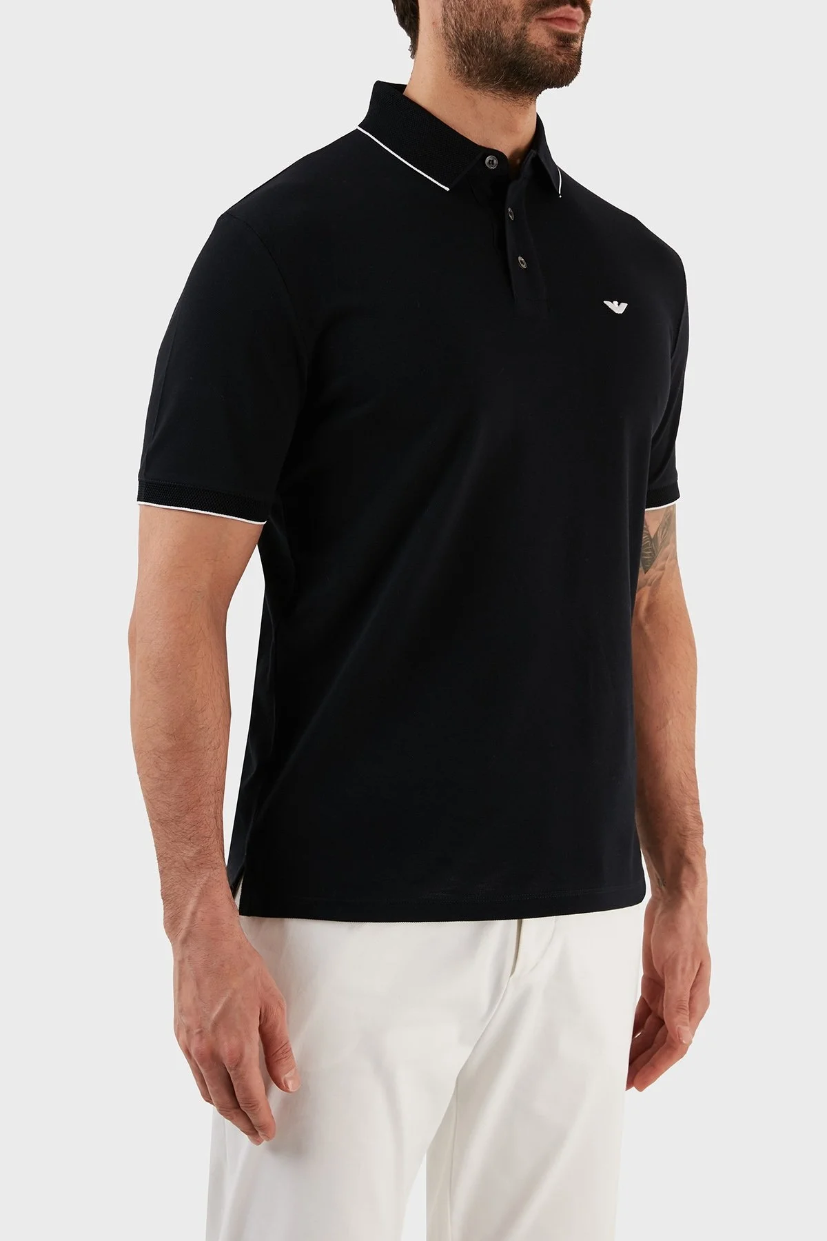 Emporio Armani % 100 Pamuk Regular Fit Erkek Polo T Shirt 3R1F70 1JTKZ 09I8 LACİVERT - 3