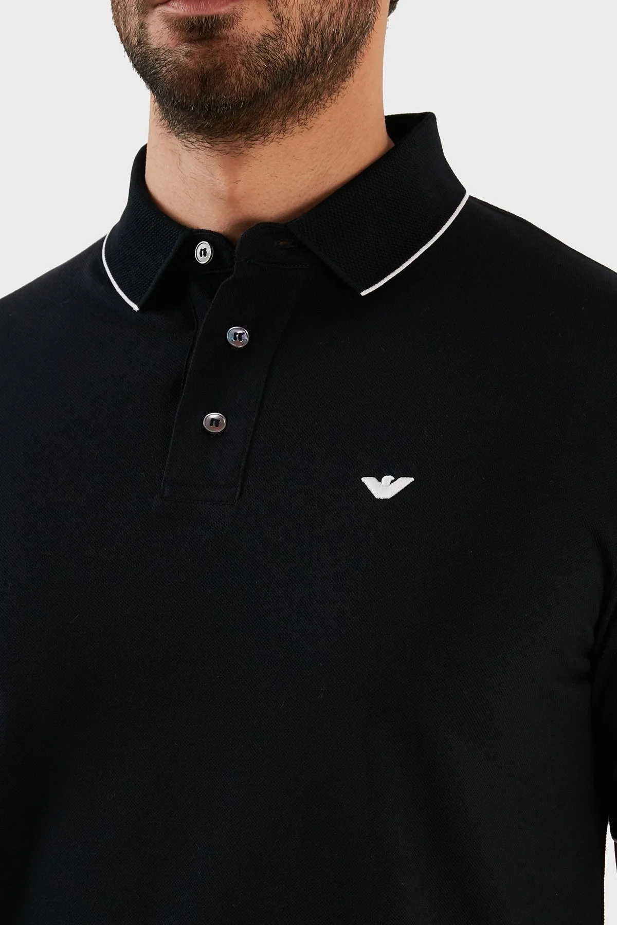 Emporio Armani % 100 Pamuk Regular Fit Erkek Polo T Shirt 3R1F70 1JTKZ 09I8 LACİVERT - 4