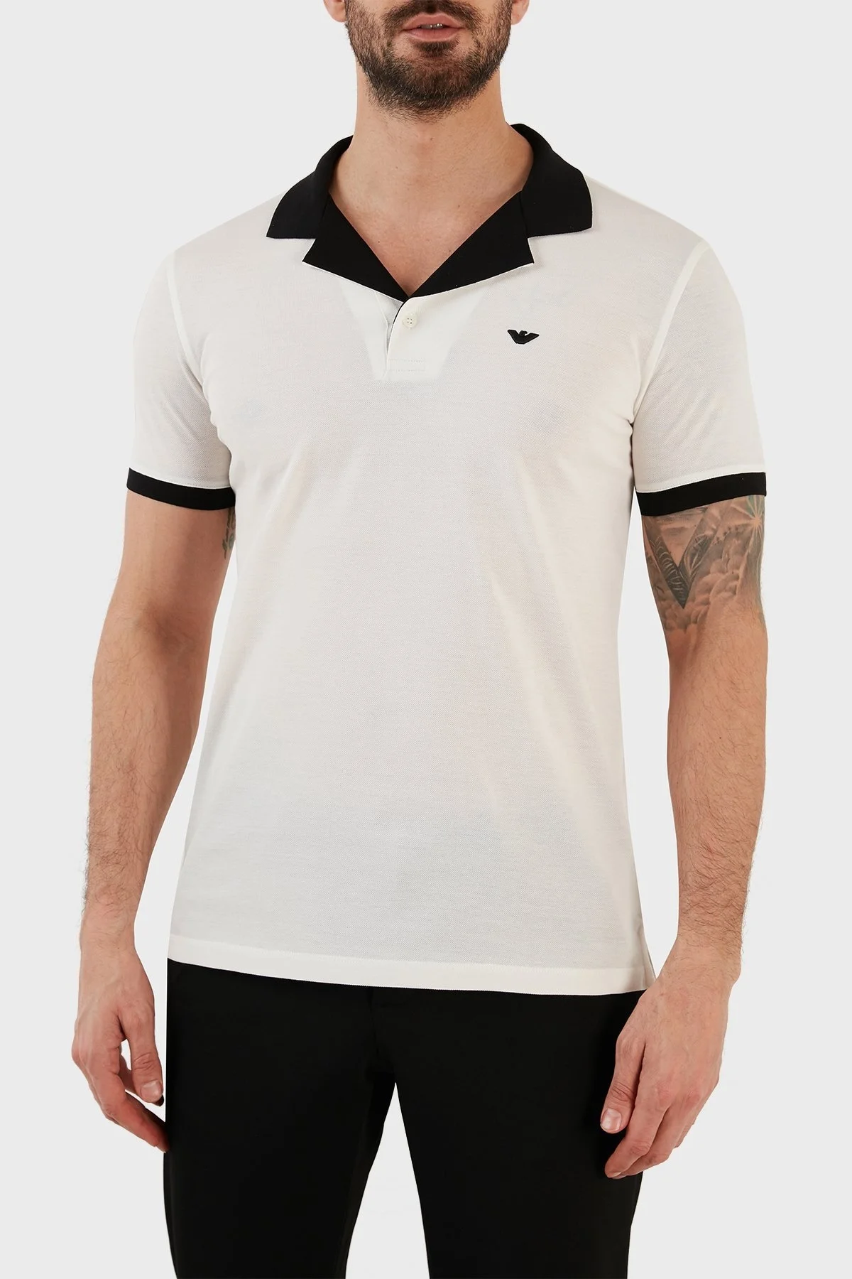 Emporio Armani % 100 Pamuk Regular Fit Erkek Polo T Shirt 3R1F80 1JTKZ 0101 BEYAZ - 1