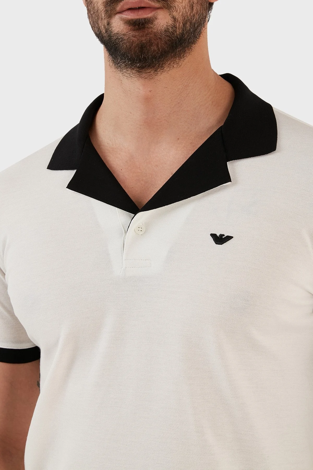 Emporio Armani % 100 Pamuk Regular Fit Erkek Polo T Shirt 3R1F80 1JTKZ 0101 BEYAZ - 4