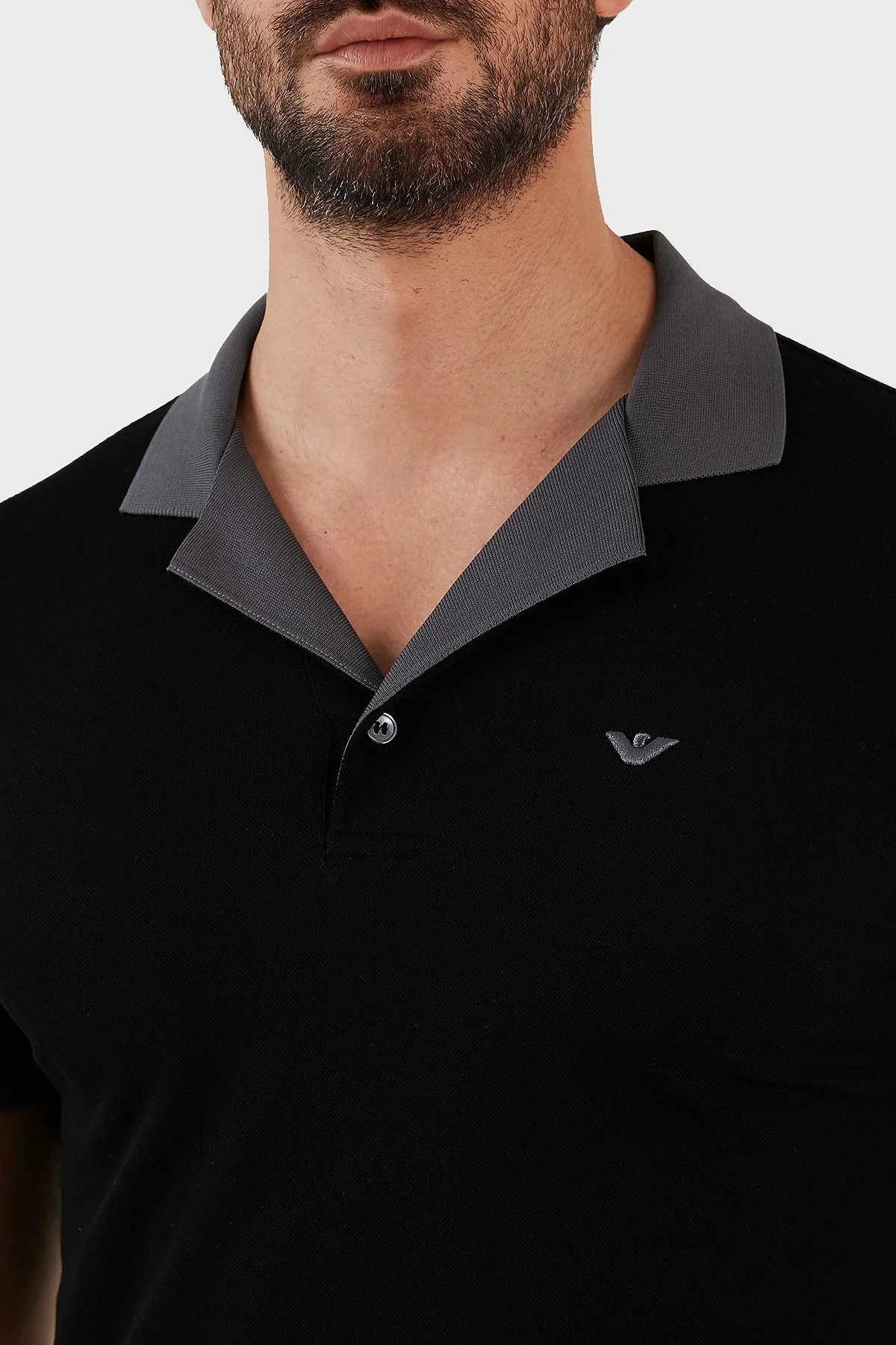 Emporio Armani % 100 Pamuk Regular Fit Erkek Polo T Shirt 3R1F80 1JTKZ 0999 SİYAH - 4