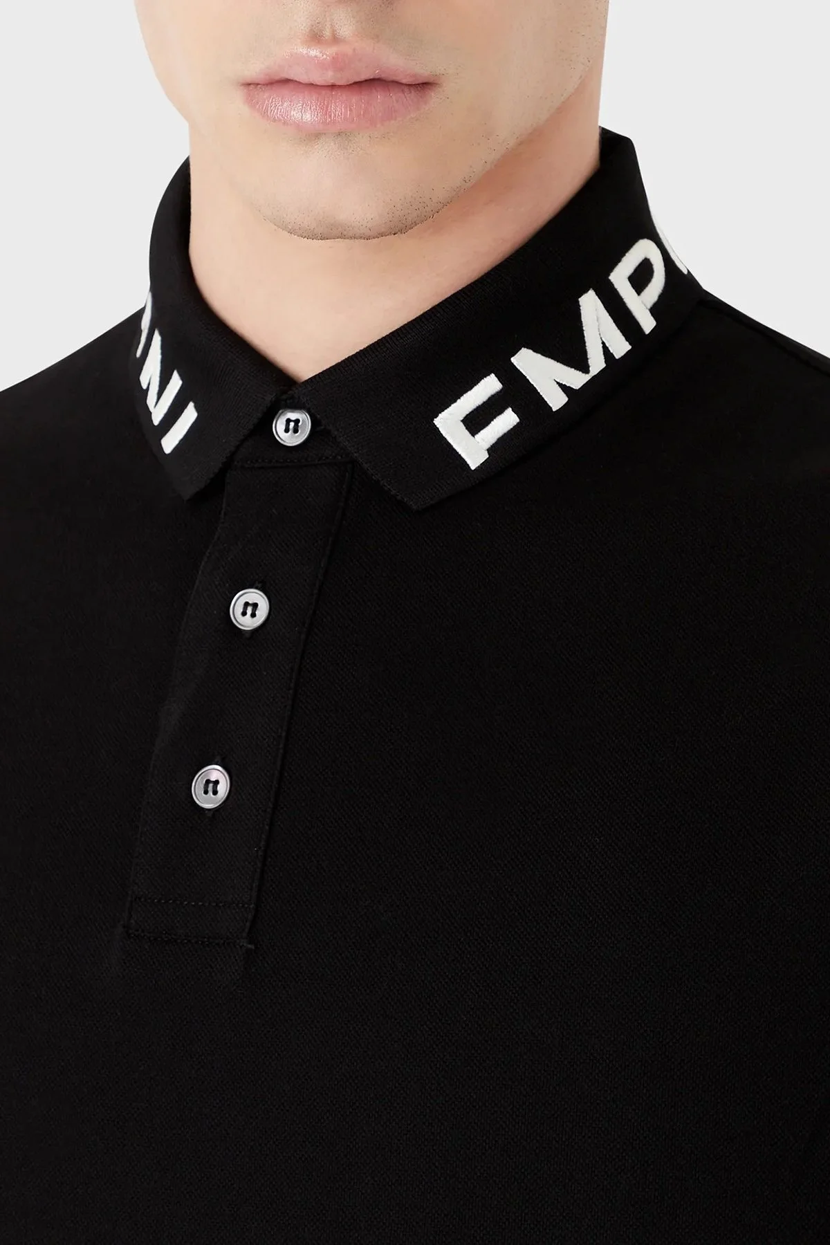 Emporio Armani % 100 Pamuk Regular Fit Erkek Polo T Shirt 3R1FG4 1JTKZ 0078 SİYAH - 3