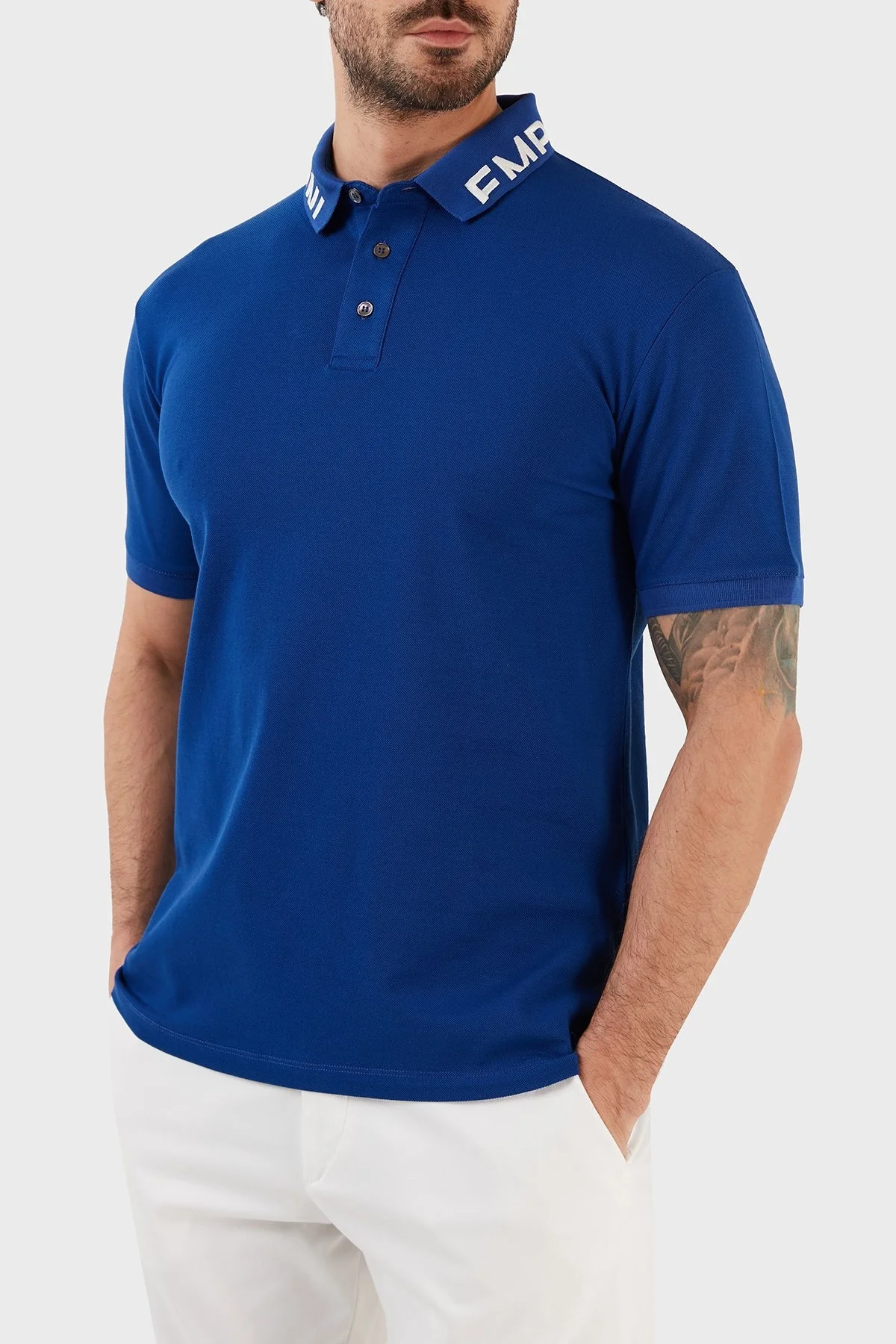 Emporio Armani % 100 Pamuk Regular Fit Erkek Polo T Shirt 3R1FG4 1JTKZ 09A2 LACİVERT - 2