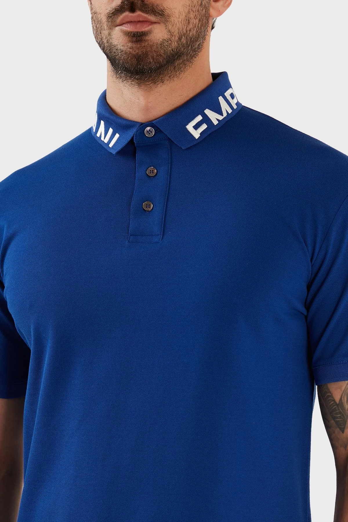 Emporio Armani % 100 Pamuk Regular Fit Erkek Polo T Shirt 3R1FG4 1JTKZ 09A2 LACİVERT - 4