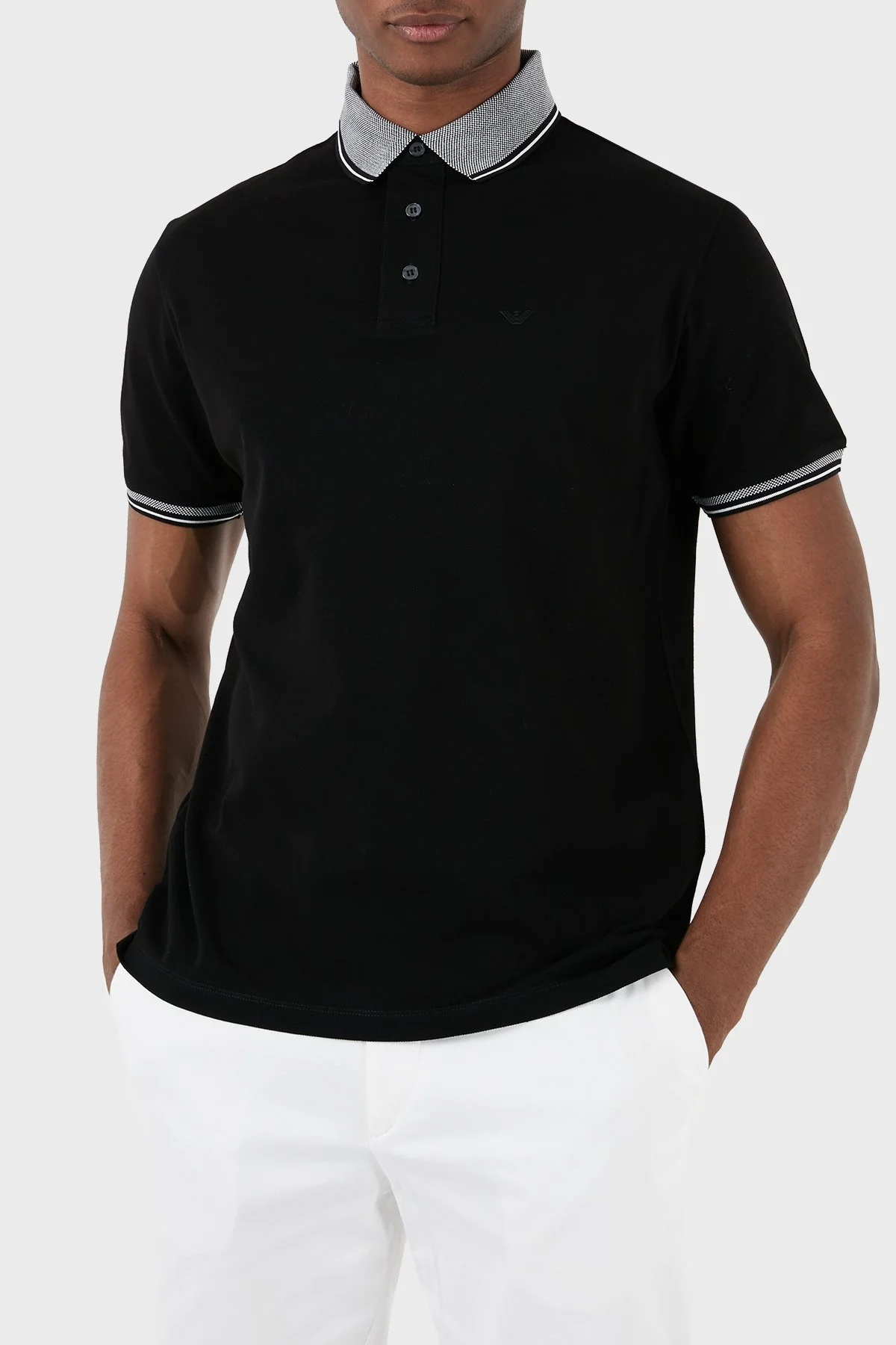 Emporio Armani % 100 Pamuk Regular Fit Erkek Polo Yaka T Shirt 3D1FM5 1JTKZ 0071 SİYAH - 4