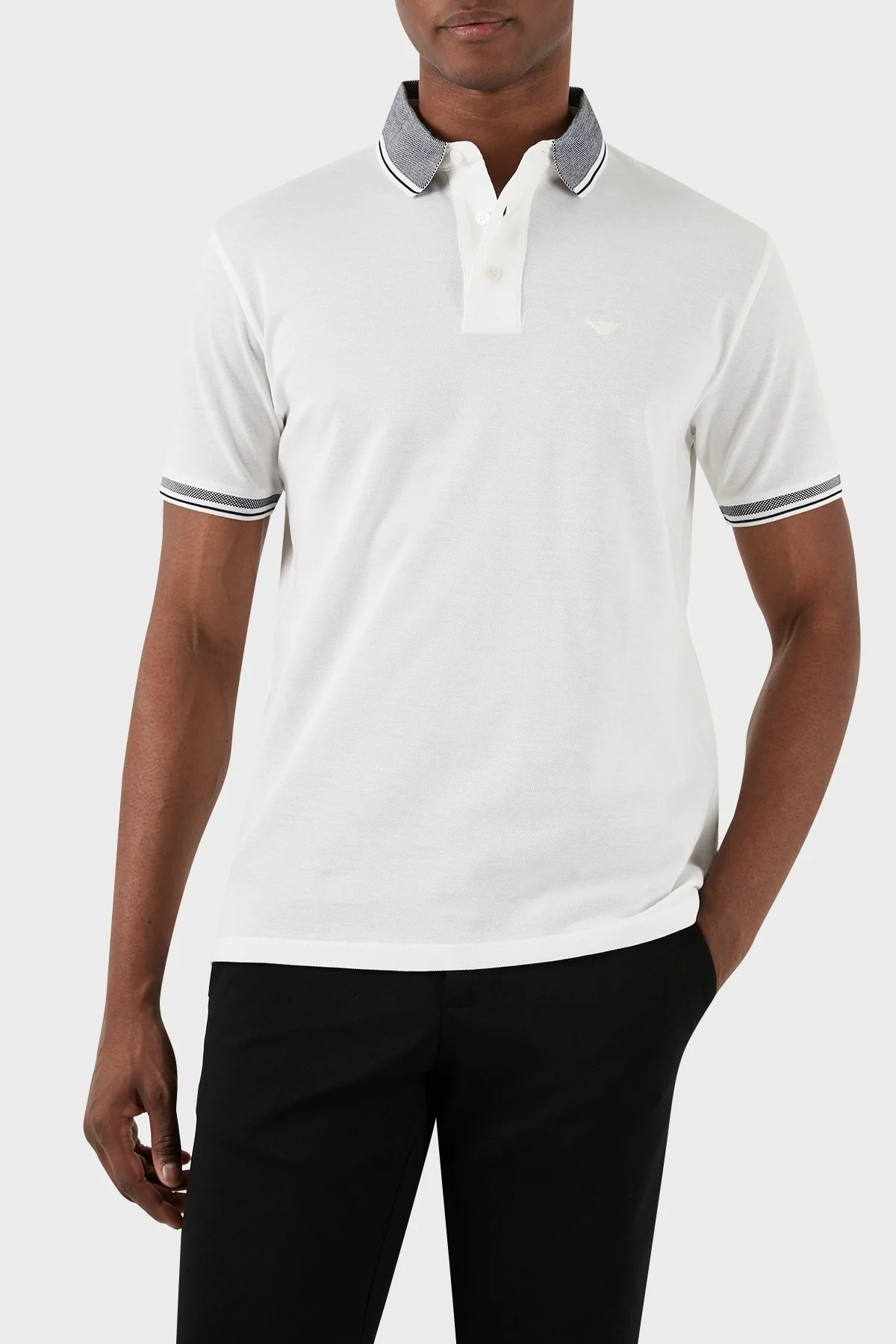 Emporio Armani % 100 Pamuk Regular Fit Erkek Polo Yaka T Shirt 3D1FM5 1JTKZ 01N6 BEYAZ - 7