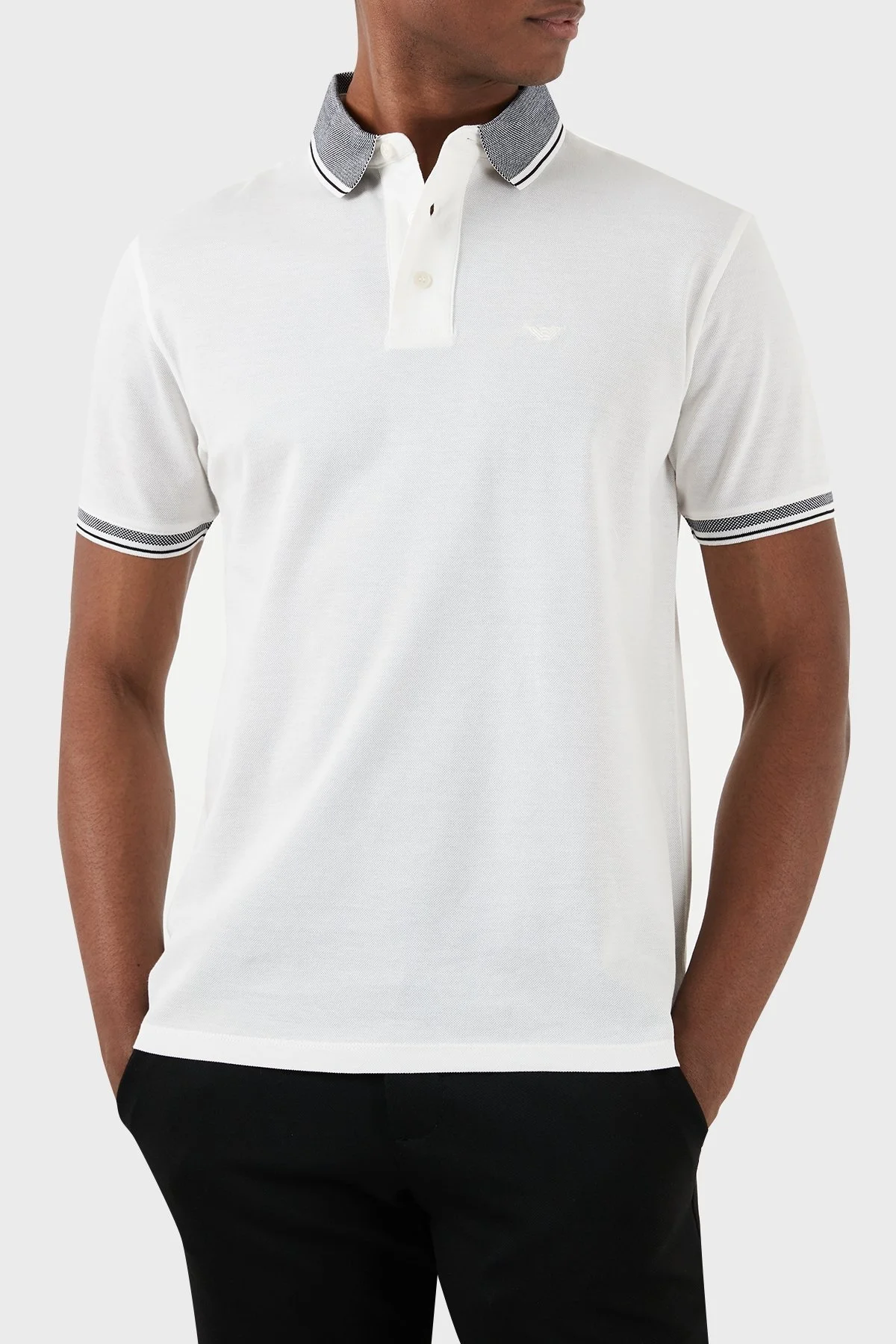 Emporio Armani % 100 Pamuk Regular Fit Erkek Polo Yaka T Shirt 3D1FM5 1JTKZ 01N6 BEYAZ - 8