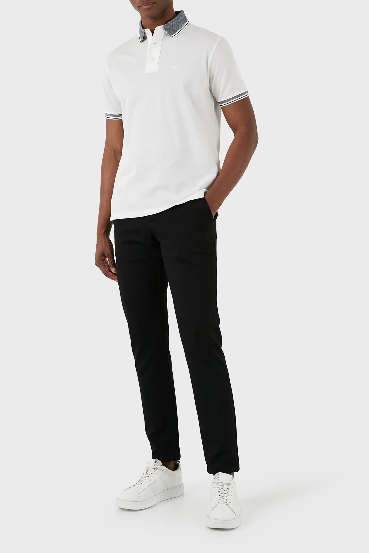 Emporio Armani % 100 Pamuk Regular Fit Erkek Polo Yaka T Shirt 3D1FM5 1JTKZ 01N6 BEYAZ - 11