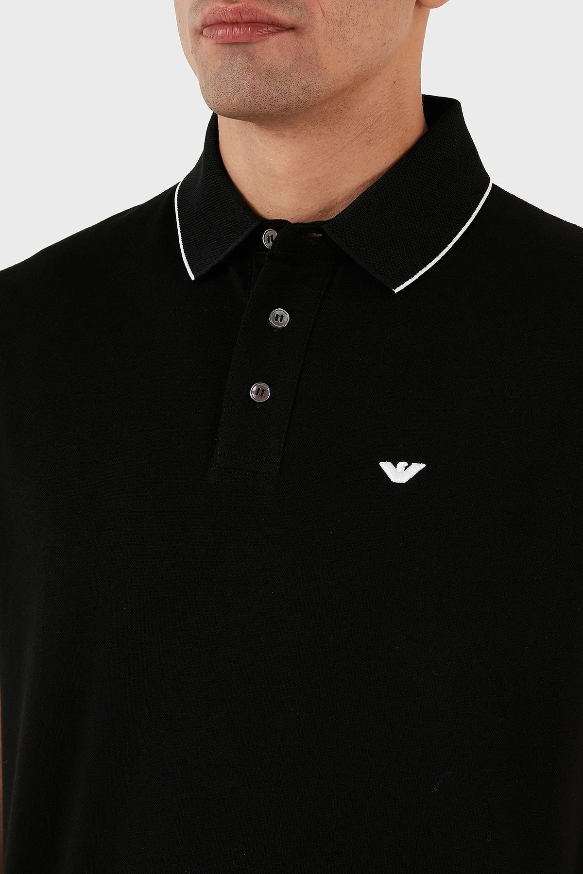 Emporio Armani % 100 Pamuk Regular Fit Erkek Polo Yaka T Shirt 3R1F70 1JTKZ 0099 SİYAH - 6