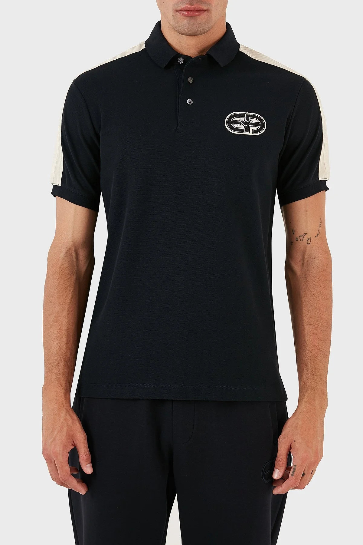 Emporio Armani % 100 Pamuk Regular Fit Erkek Polo Yaka T Shirt 3R1F77 1JCYZ 0920 LACİVERT - 1