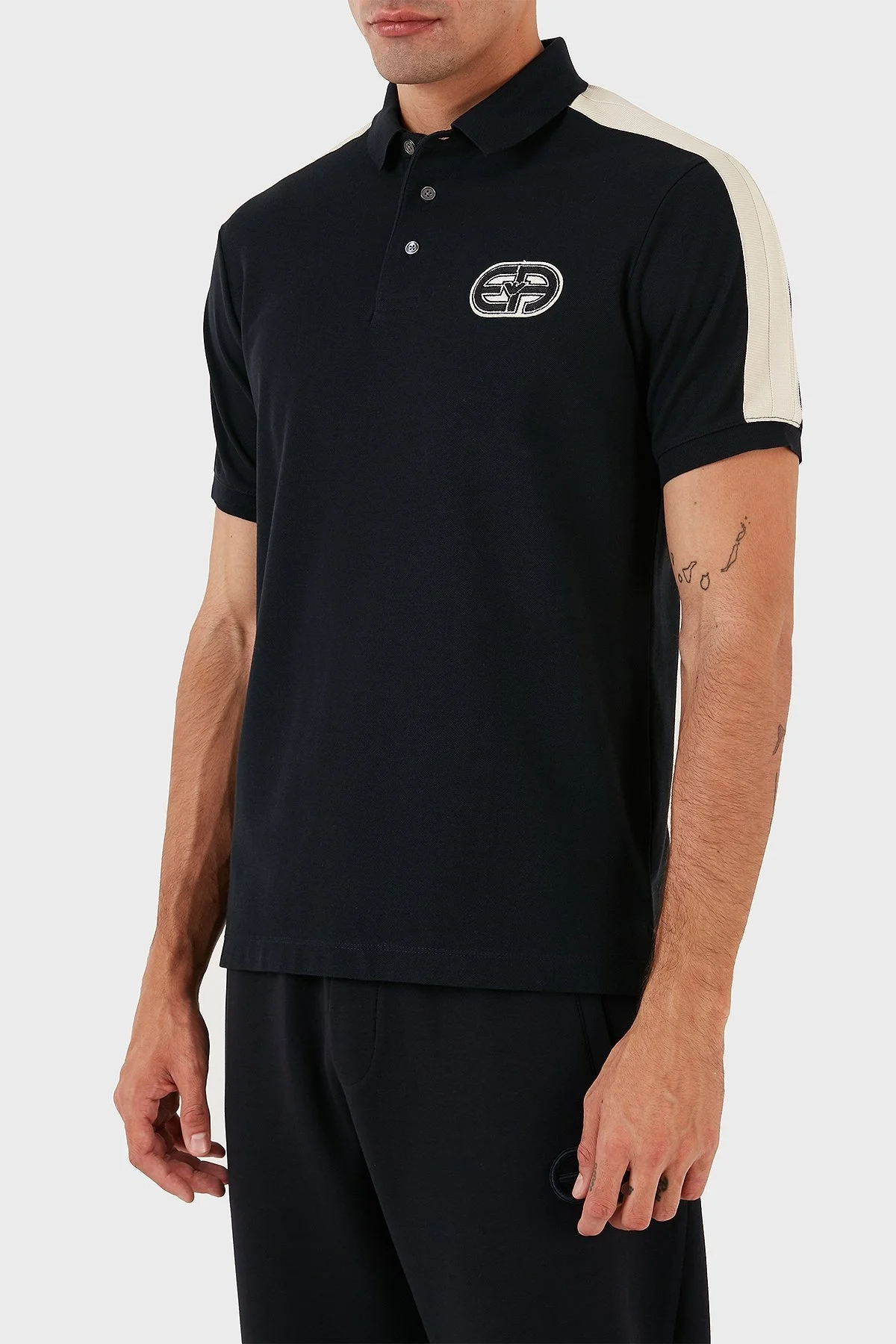 Emporio Armani % 100 Pamuk Regular Fit Erkek Polo Yaka T Shirt 3R1F77 1JCYZ 0920 LACİVERT - 3