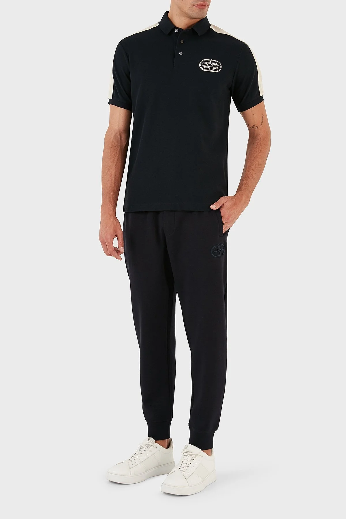 Emporio Armani % 100 Pamuk Regular Fit Erkek Polo Yaka T Shirt 3R1F77 1JCYZ 0920 LACİVERT - 4