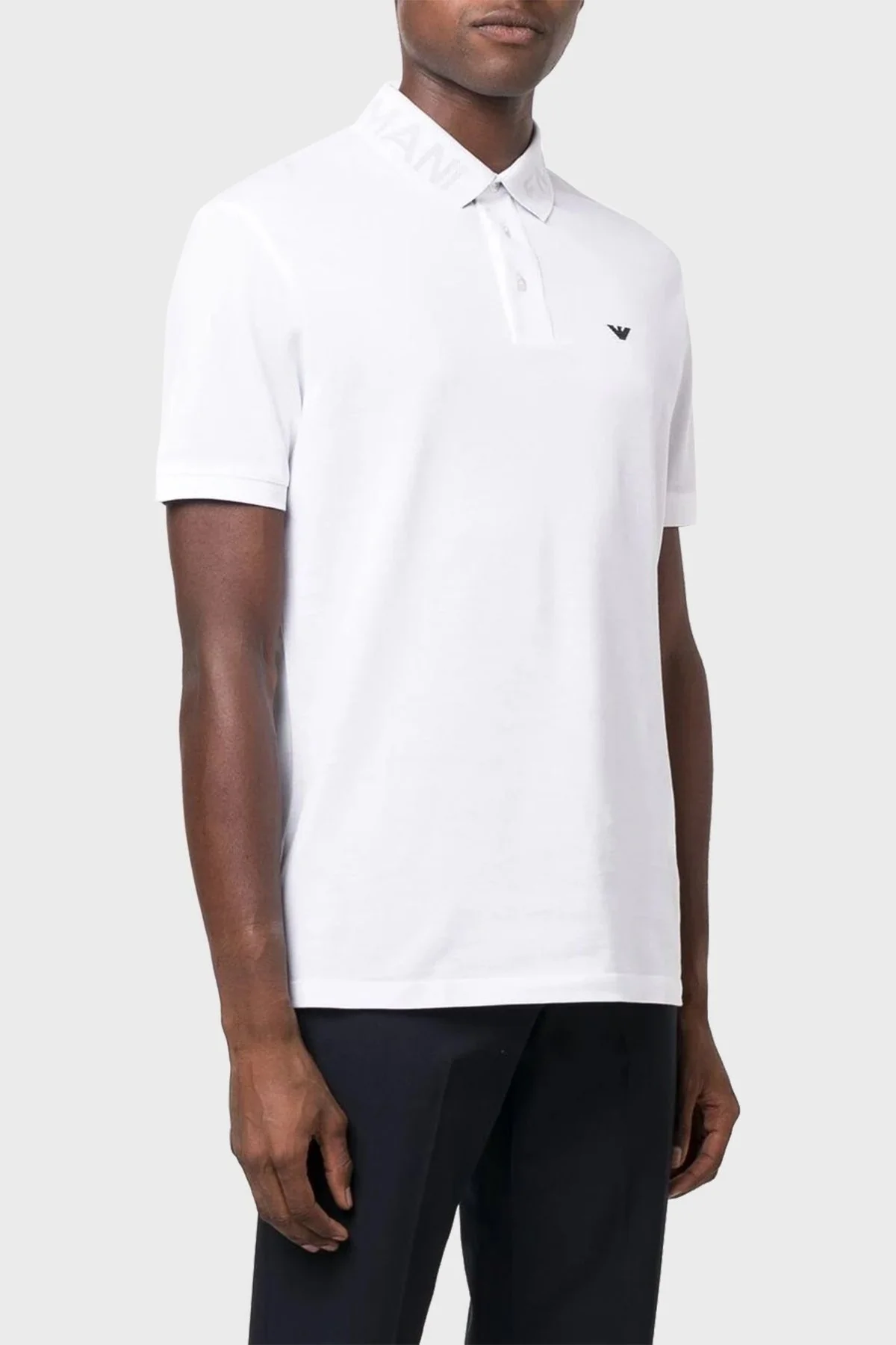 Emporio Armani % 100 Pamuk Regular Fit Erkek Polo Yaka T Shirt 6L1F93 1JTKZ 0100 BEYAZ - 1