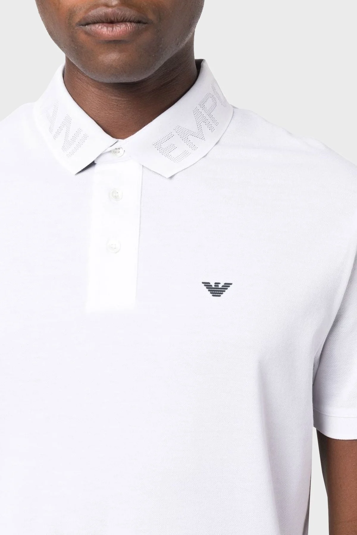 Emporio Armani % 100 Pamuk Regular Fit Erkek Polo Yaka T Shirt 6L1F93 1JTKZ 0100 BEYAZ - 4