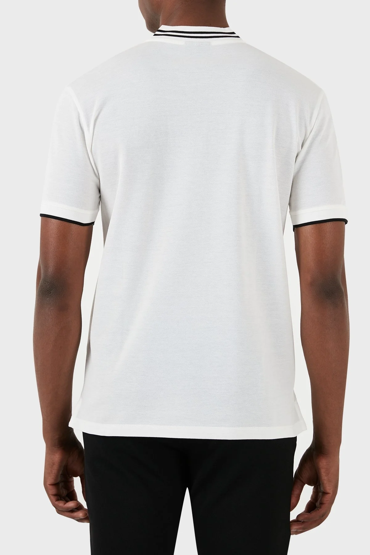 Emporio Armani % 100 Pamuk Regular Fit Fermuarlı Erkek Polo Yaka T Shirt 3D1FM7 1JTKZ 0101 BEYAZ - 5