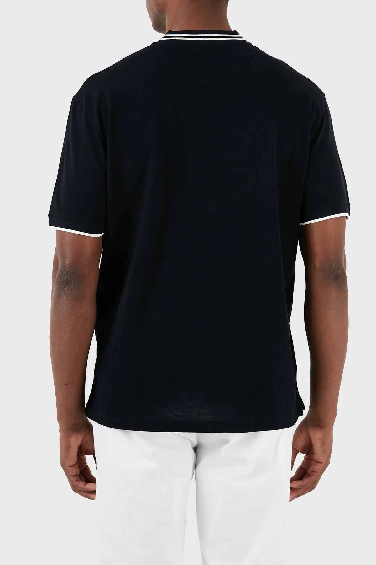 Emporio Armani % 100 Pamuk Regular Fit Fermuarlı Erkek Polo Yaka T Shirt 3D1FM7 1JTKZ 0920 LACİVERT - 3