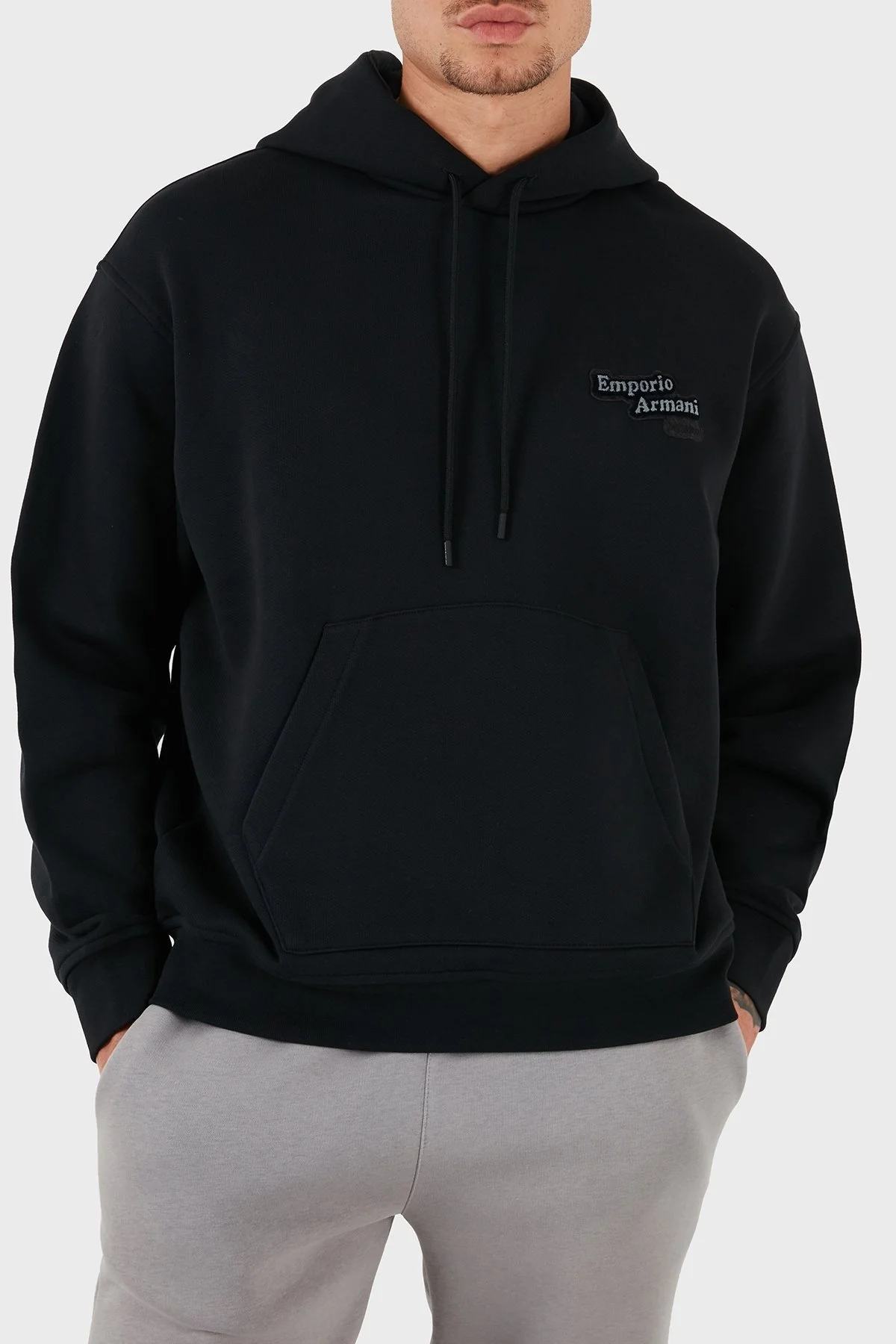 Emporio Armani % 100 Pamuk Regular Fit Kapüşonlu Erkek Sweat 6D1M93 1JTAZ 0038 SİYAH - 5