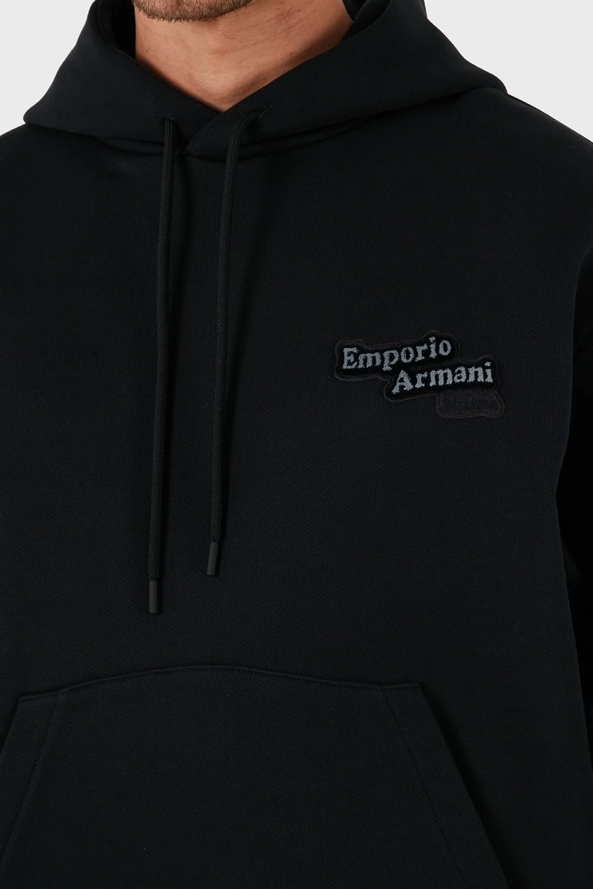 Emporio Armani % 100 Pamuk Regular Fit Kapüşonlu Erkek Sweat 6D1M93 1JTAZ 0038 SİYAH - 6