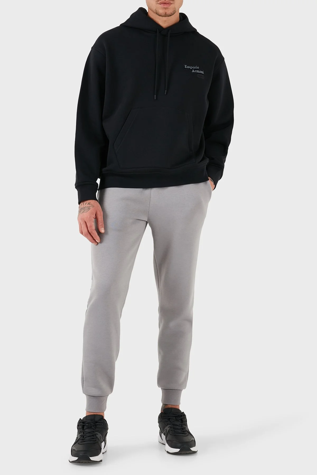 Emporio Armani % 100 Pamuk Regular Fit Kapüşonlu Erkek Sweat 6D1M93 1JTAZ 0038 SİYAH - 2