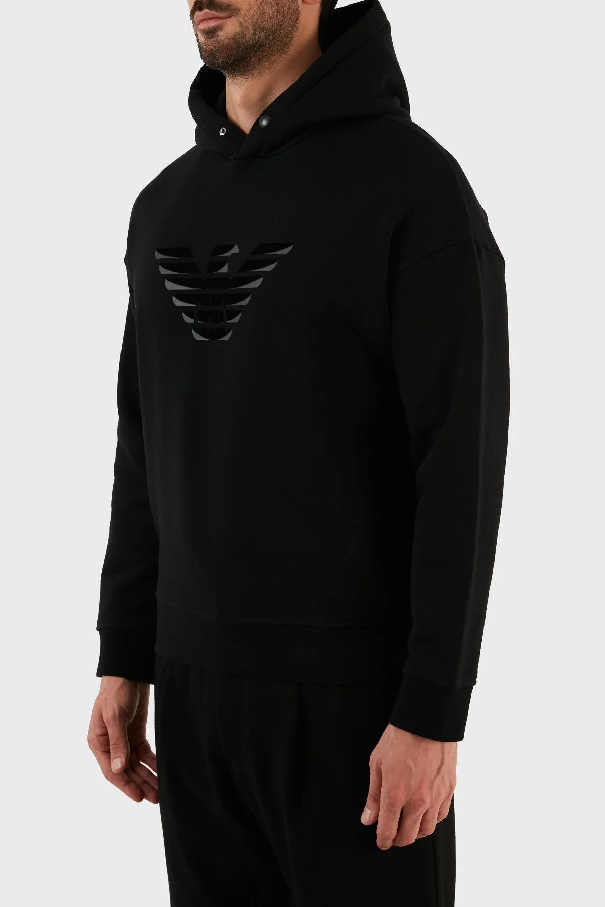Emporio Armani % 100 Pamuk Regular Fit Kapüşonlu Erkek Sweat 6L1ML9 1JWPZ 0056 SİYAH - 2