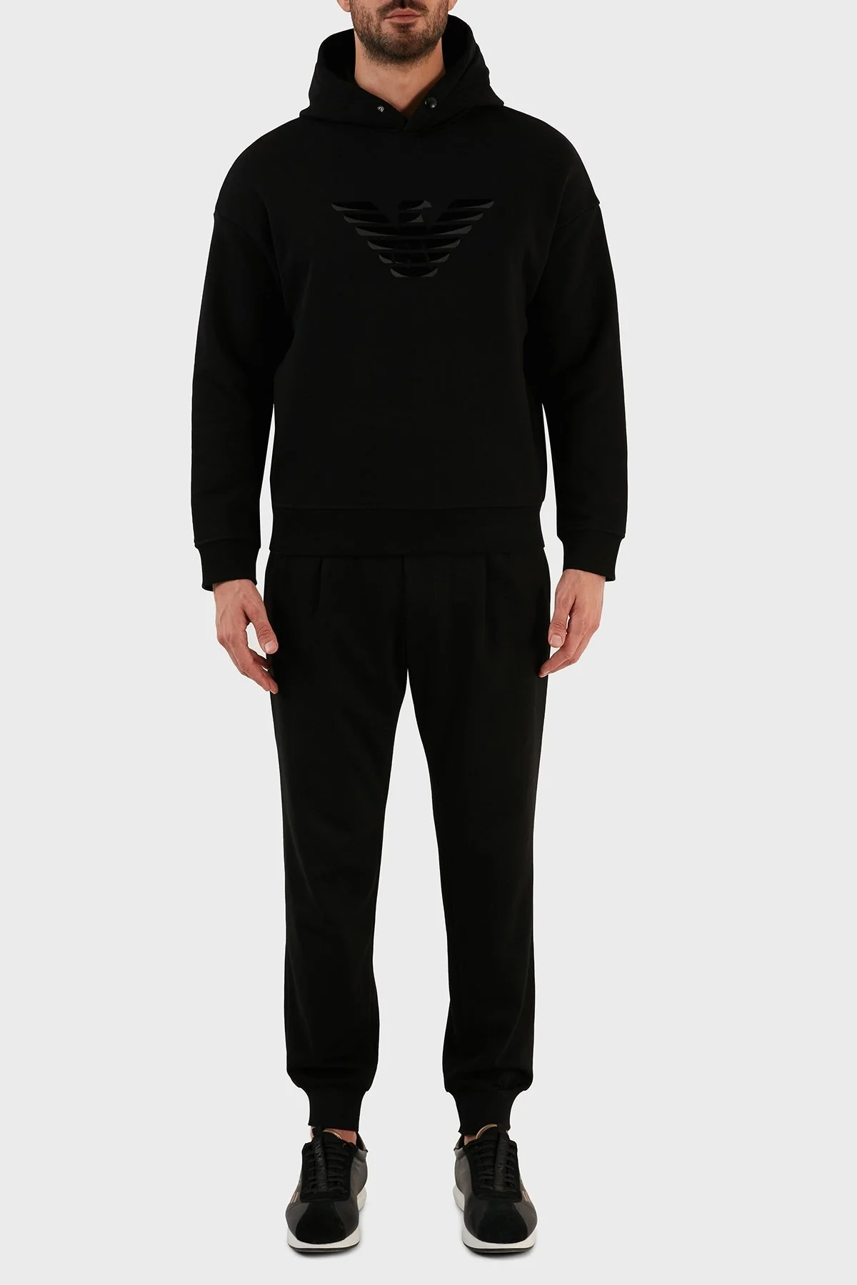 Emporio Armani % 100 Pamuk Regular Fit Kapüşonlu Erkek Sweat 6L1ML9 1JWPZ 0056 SİYAH - 4