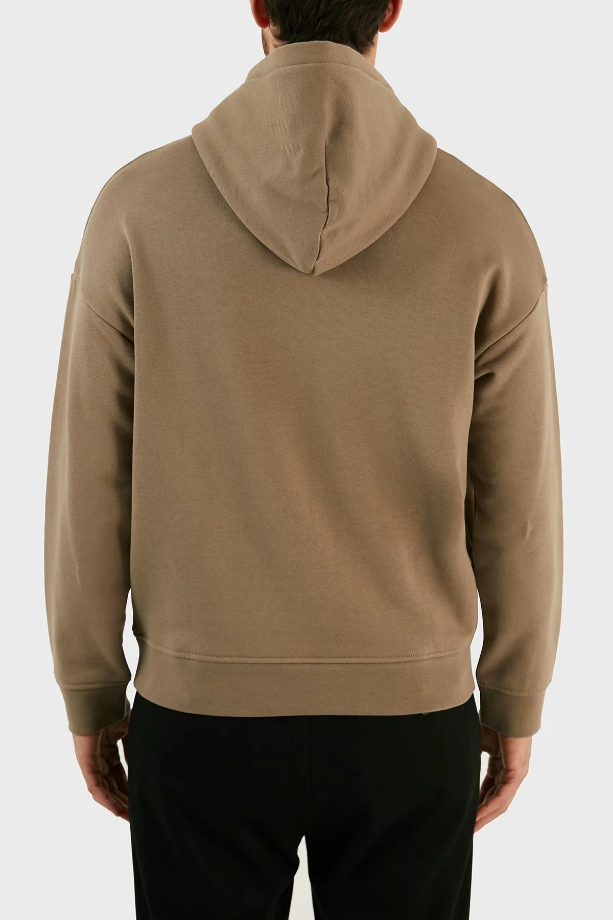 Emporio Armani % 100 Pamuk Regular Fit Kapüşonlu Erkek Sweat 6L1ML9 1JWPZ 01D8 BEJ - 12