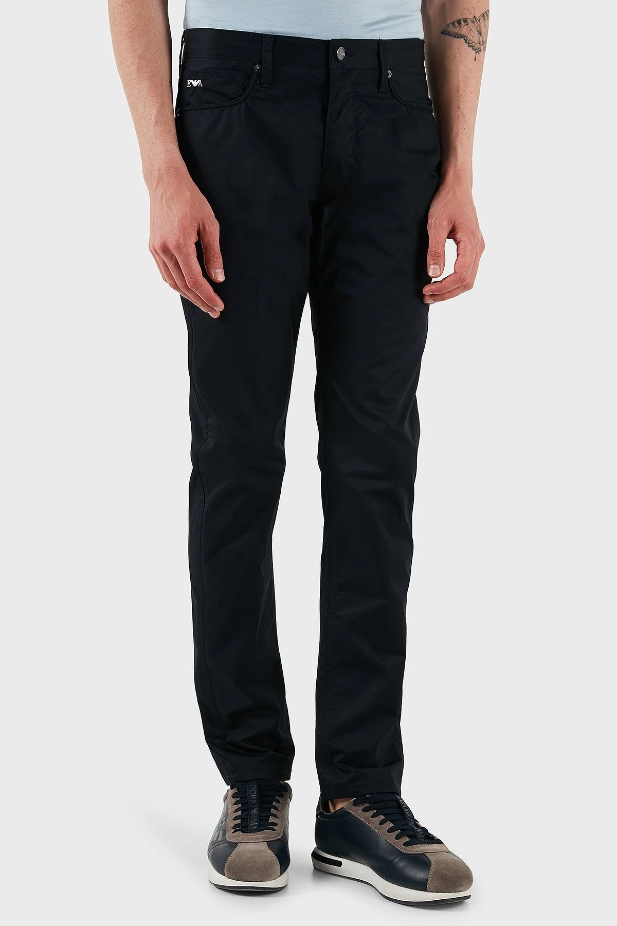 Emporio Armani % 100 Pamuk Regular Fit Normal Bel Düz Paça Erkek Pantolon EM000668 AF14253 UB118 LACİVERT - 9