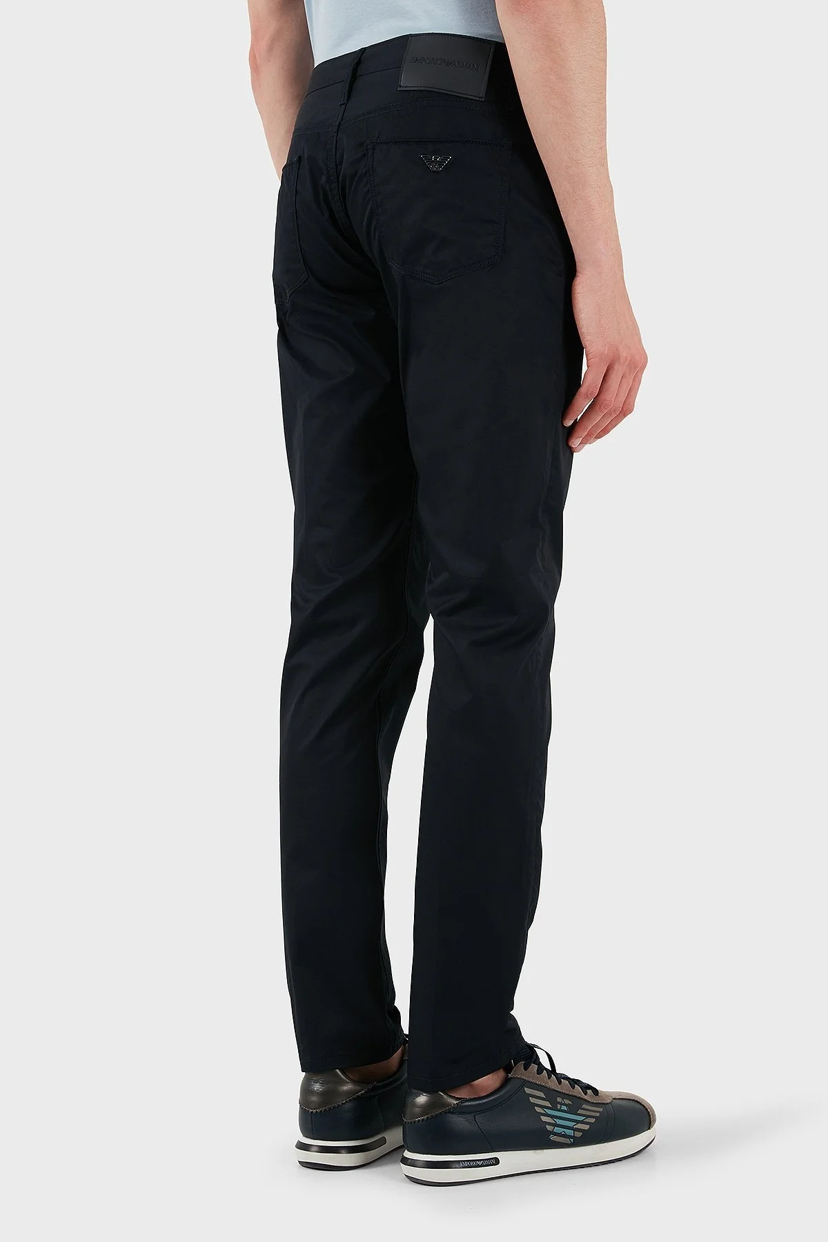 Emporio Armani % 100 Pamuk Regular Fit Normal Bel Düz Paça Erkek Pantolon EM000668 AF14253 UB118 LACİVERT - 12