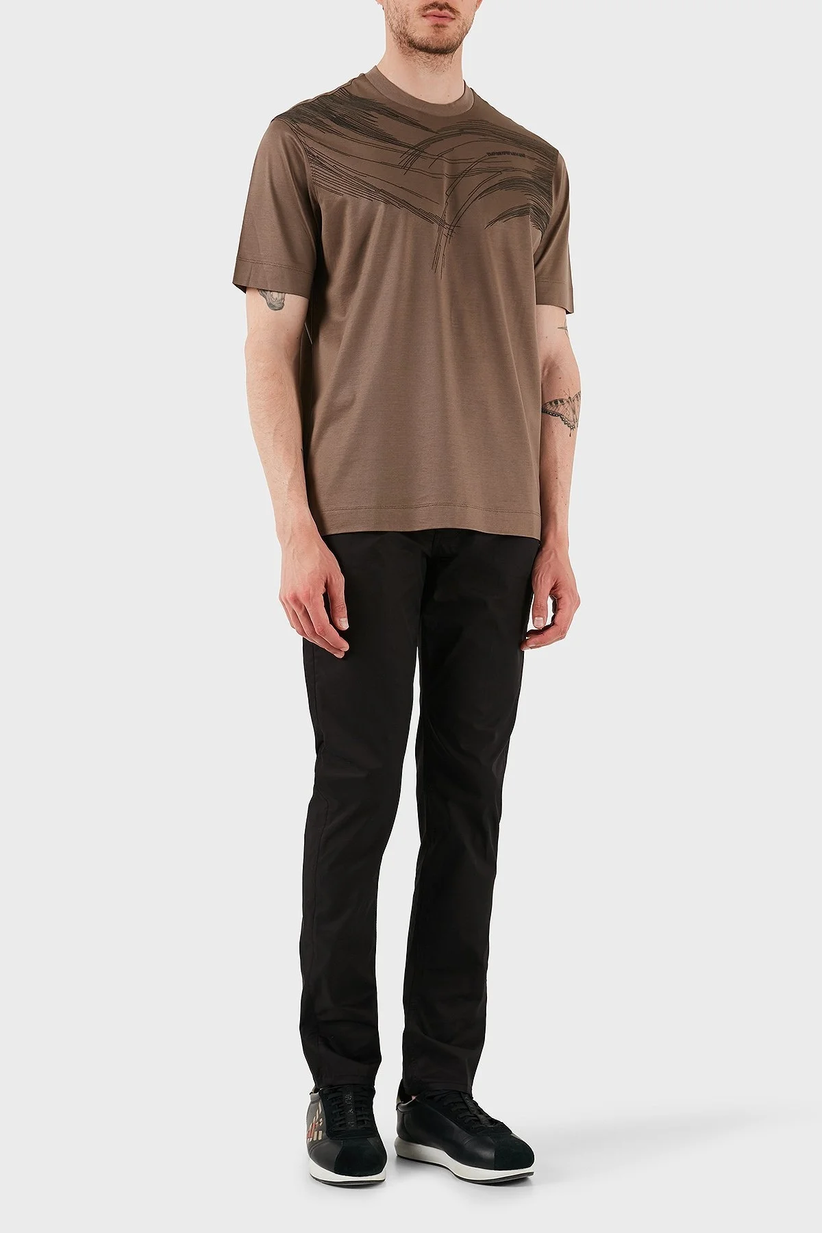 Emporio Armani % 100 Pamuk Regular Fit Normal Bel Düz Paça Erkek Pantolon EM000668 AF14253 UC001 SİYAH - 8