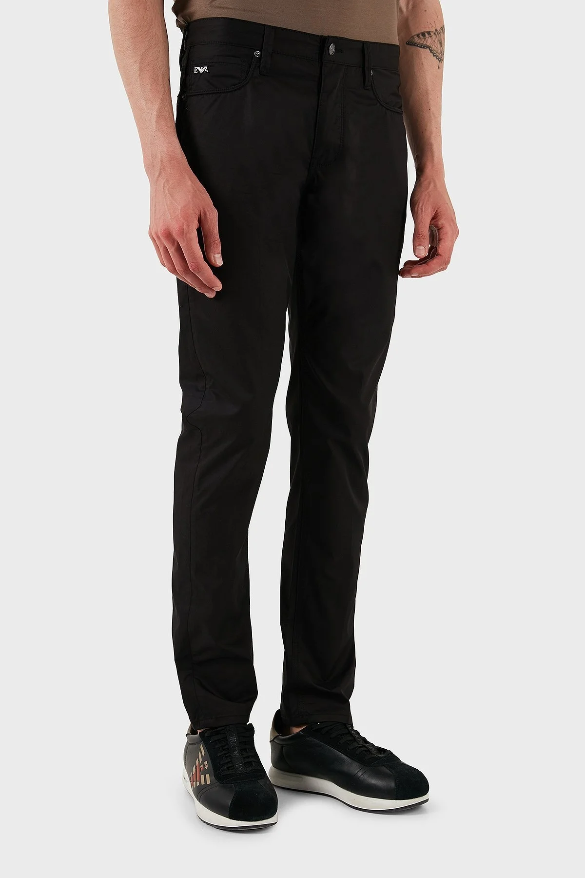 Emporio Armani % 100 Pamuk Regular Fit Normal Bel Düz Paça Erkek Pantolon EM000668 AF14253 UC001 SİYAH - 9