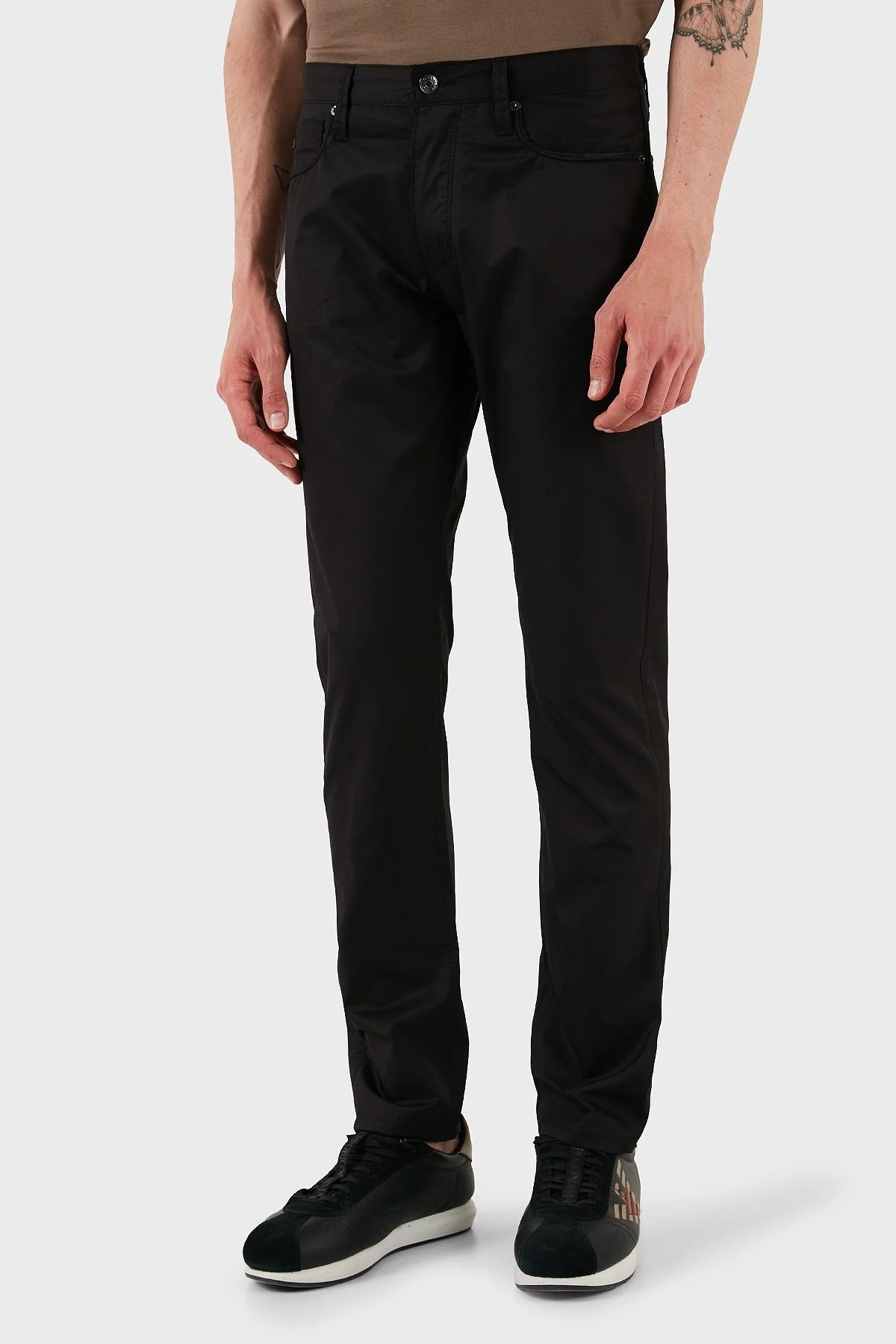 Emporio Armani % 100 Pamuk Regular Fit Normal Bel Düz Paça Erkek Pantolon EM000668 AF14253 UC001 SİYAH - 10
