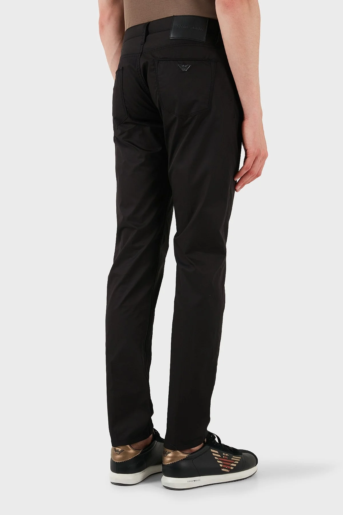 Emporio Armani % 100 Pamuk Regular Fit Normal Bel Düz Paça Erkek Pantolon EM000668 AF14253 UC001 SİYAH - 12