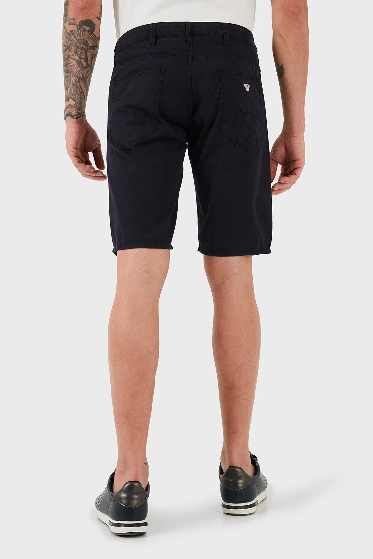 Emporio Armani % 100 Pamuk Regular Fit Normal Bel Düz Paça Erkek Short 3Z1PA6 1N1ZZ 0922 LACİVERT - 6