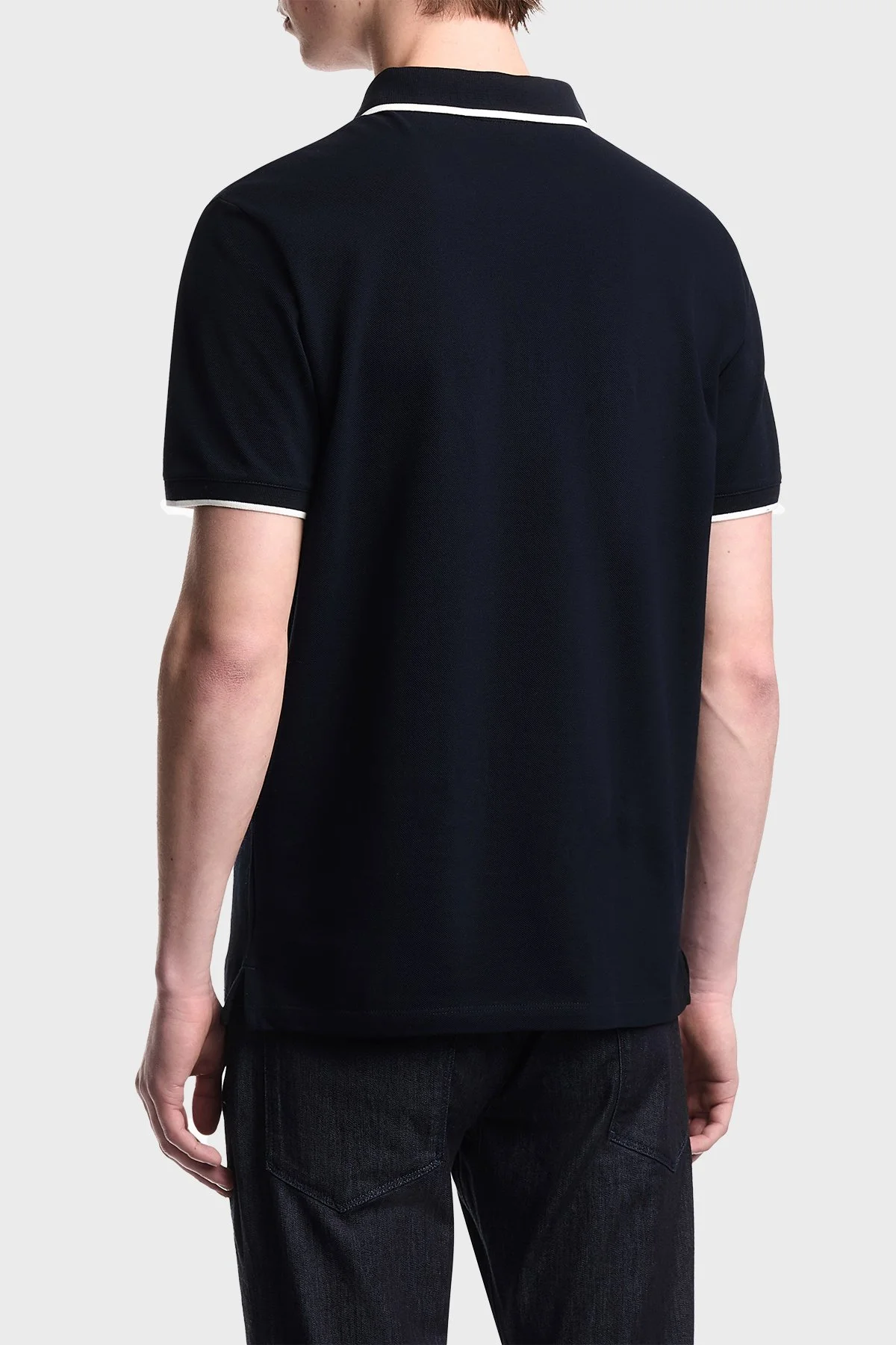 Emporio Armani % 100 Pamuk Regular Fit Şerit Detaylı Erkek Polo EM005852 AF12955 UB118 LACİVERT - 3