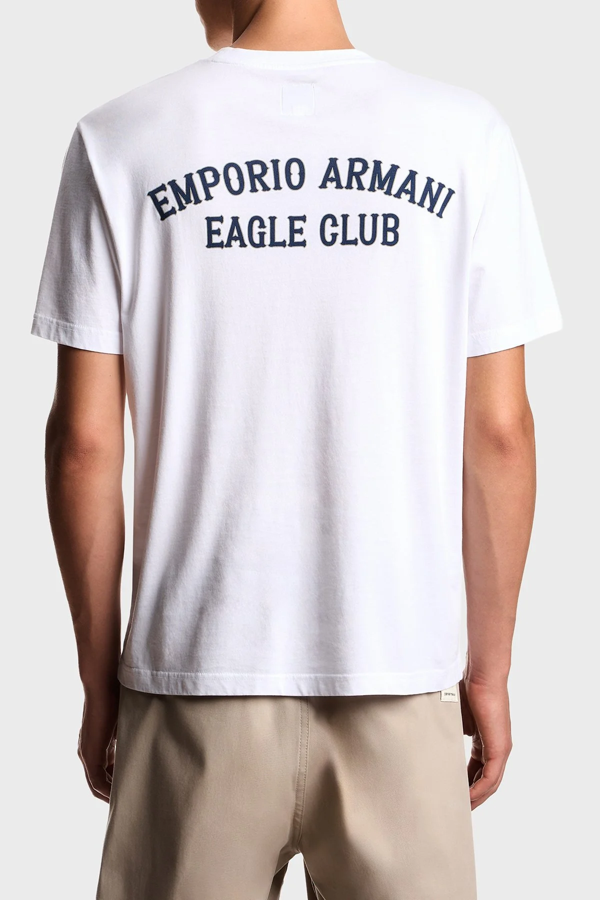 Emporio Armani % 100 Pamuk Regular Fit Sırt Baskılı Erkek T Shirt EM001717 AF14836 F0213 BEYAZ - 3