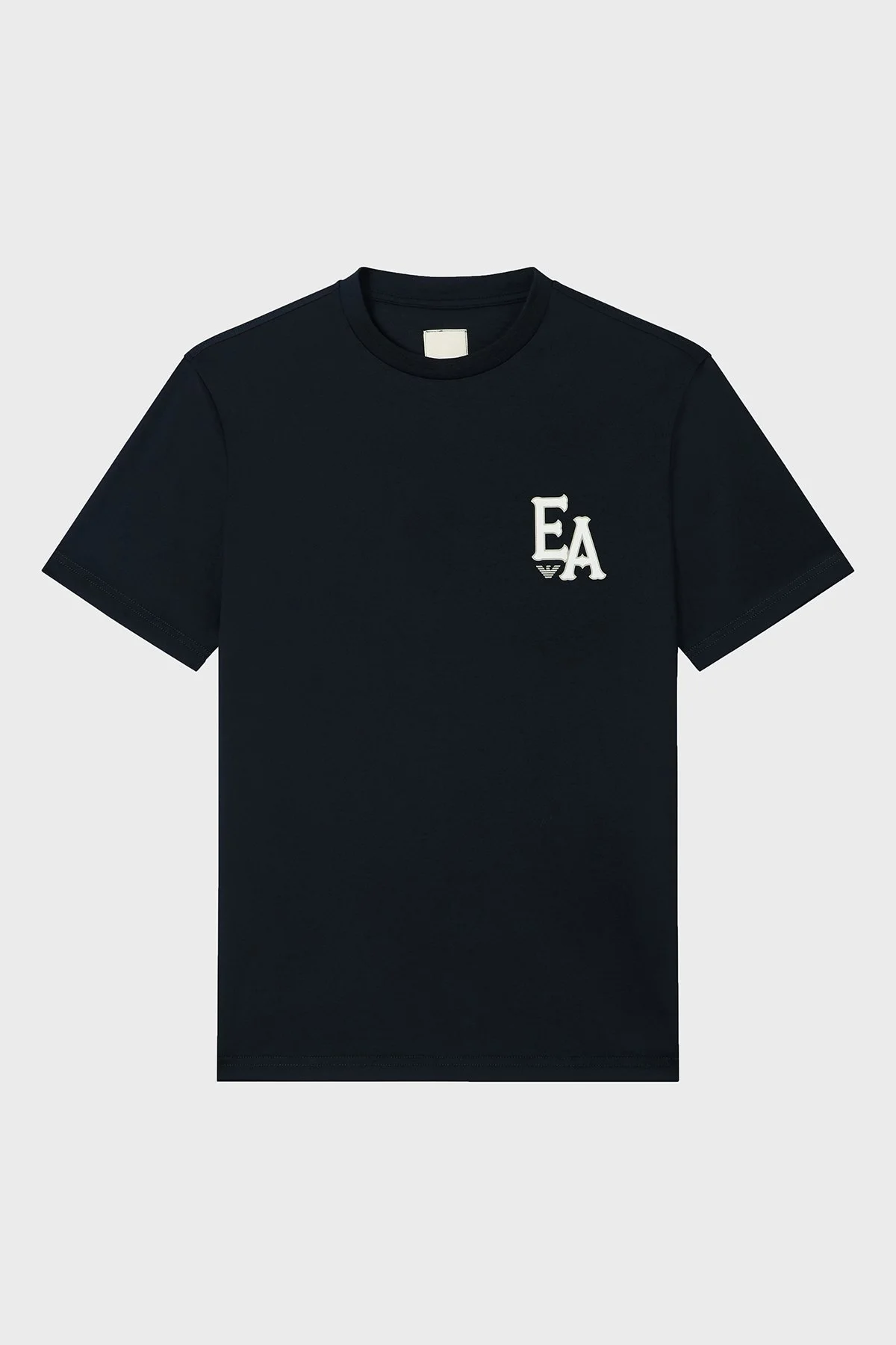 Emporio Armani % 100 Pamuk Regular Fit Sırt Baskılı Erkek T Shirt EM001717 AF14836 FB473 LACİVERT - 1