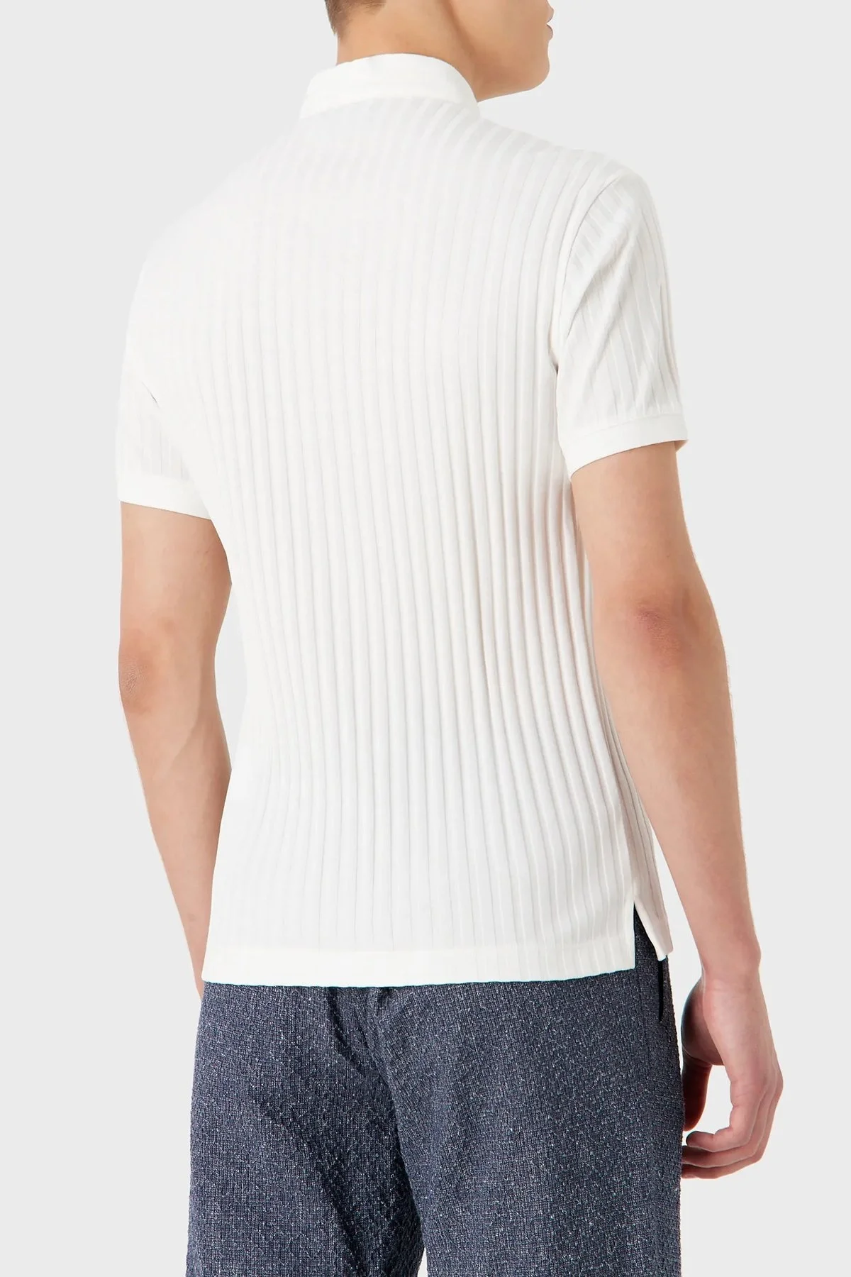 Emporio Armani % 100 Pamuk Regular Fit Triko Düğmeli Erkek Polo T Shirt 3R1F71 1JGYZ 01G9 BEYAZ - 2