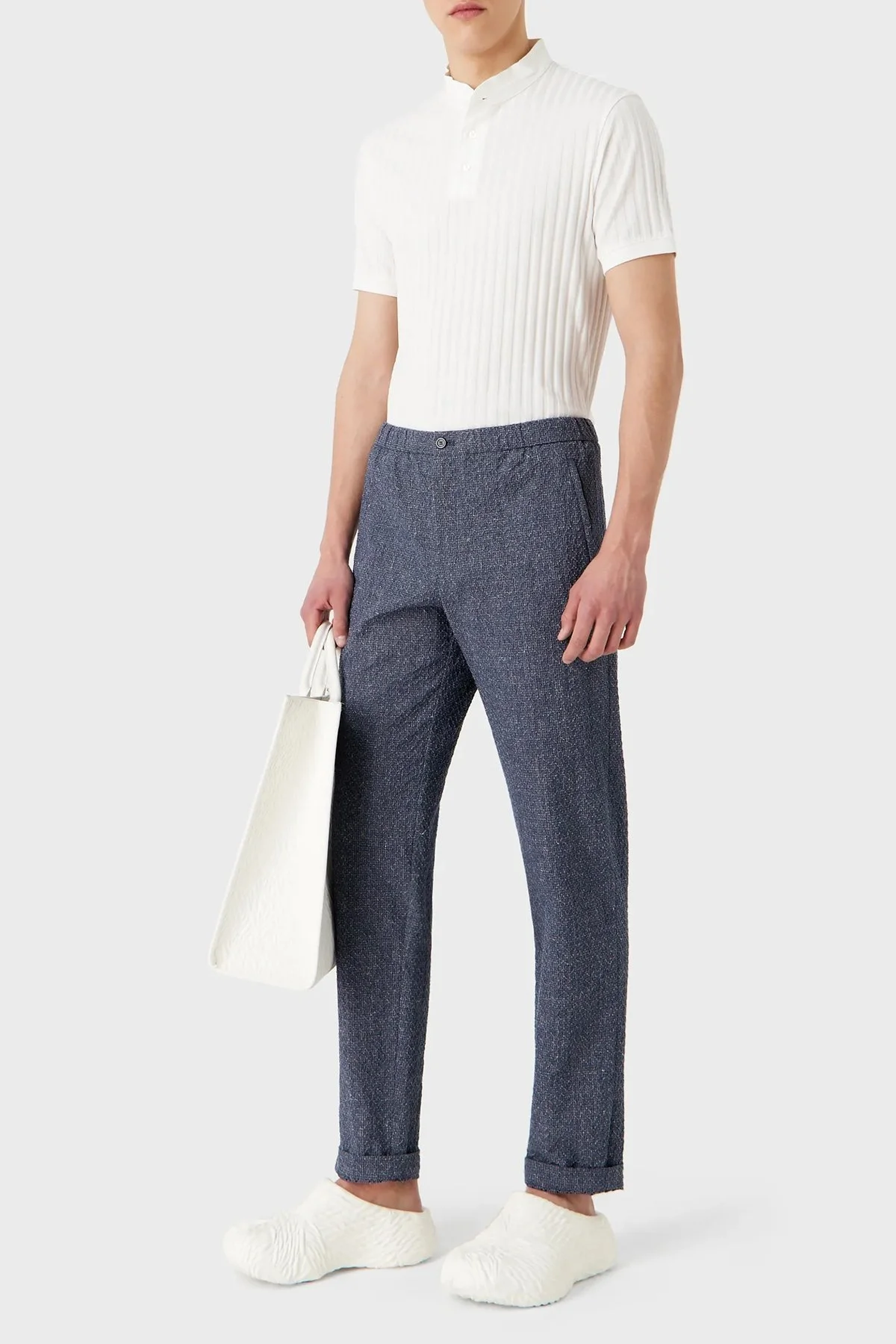 Emporio Armani % 100 Pamuk Regular Fit Triko Düğmeli Erkek Polo T Shirt 3R1F71 1JGYZ 01G9 BEYAZ - 3