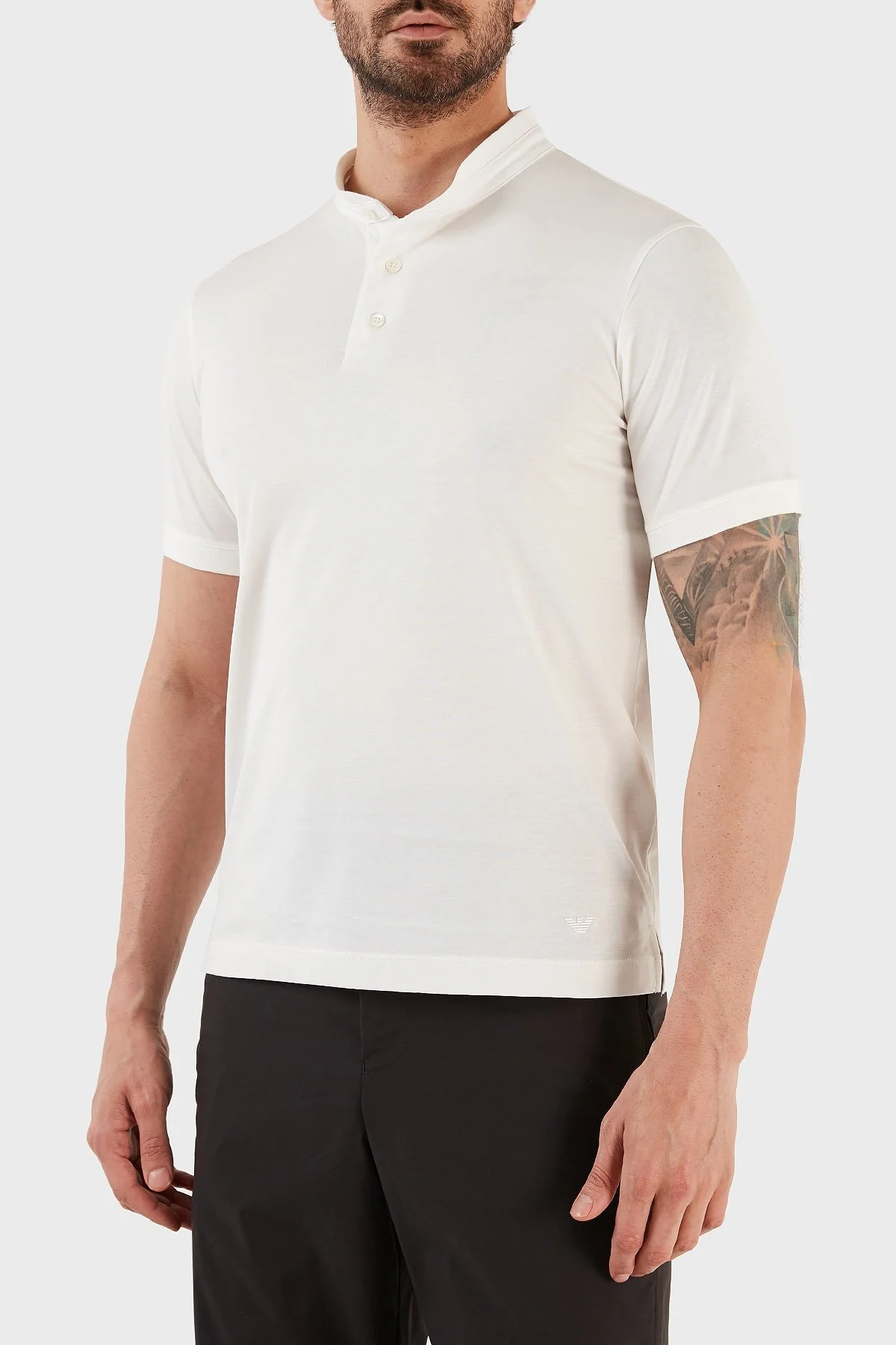 Emporio Armani % 100 Pamuk Regular Fit Triko Düğmeli Erkek Polo T Shirt 3R1F71 1JGYZ 01H8 BEYAZ - 8