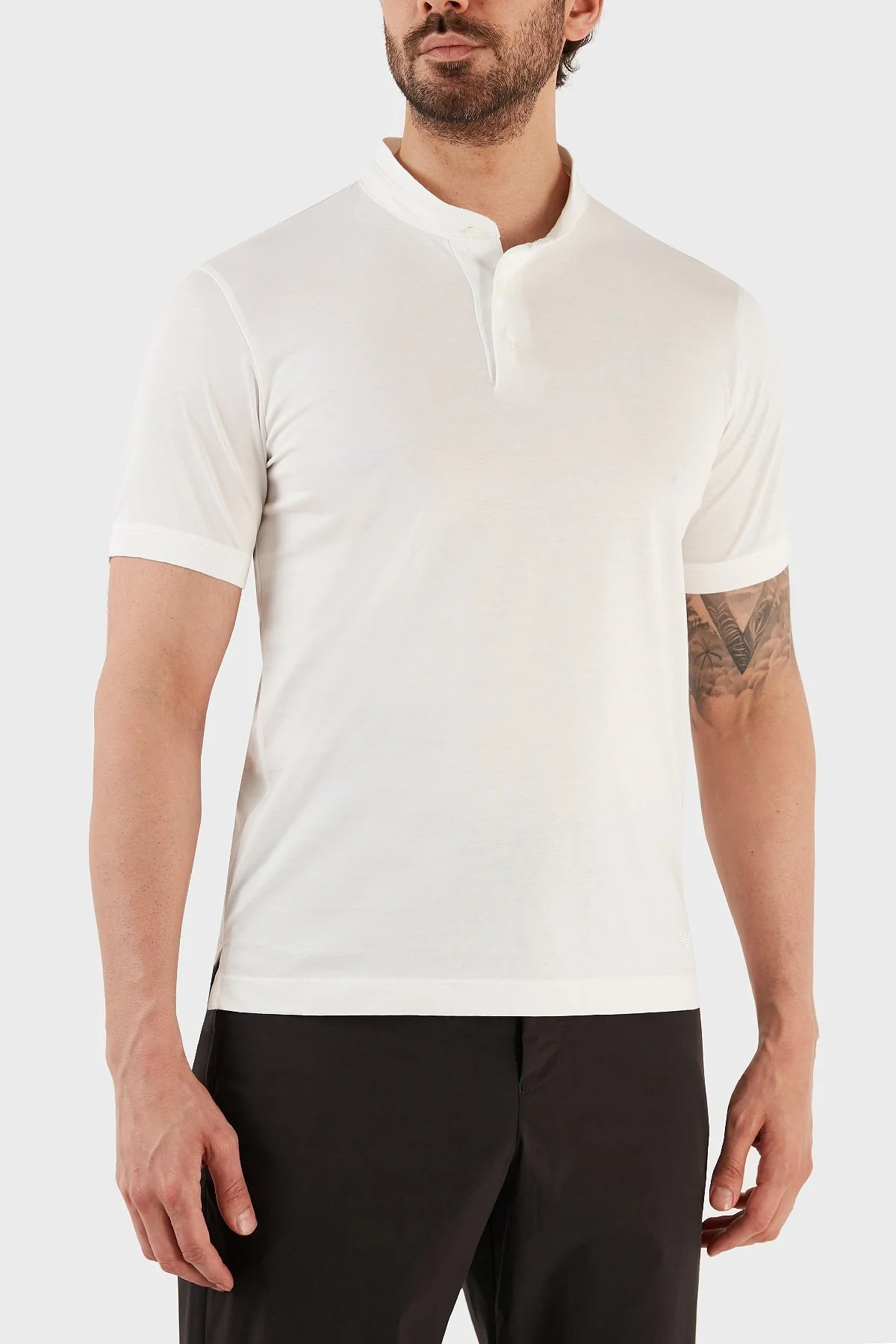 Emporio Armani % 100 Pamuk Regular Fit Triko Düğmeli Erkek Polo T Shirt 3R1F71 1JGYZ 01H8 BEYAZ - 9