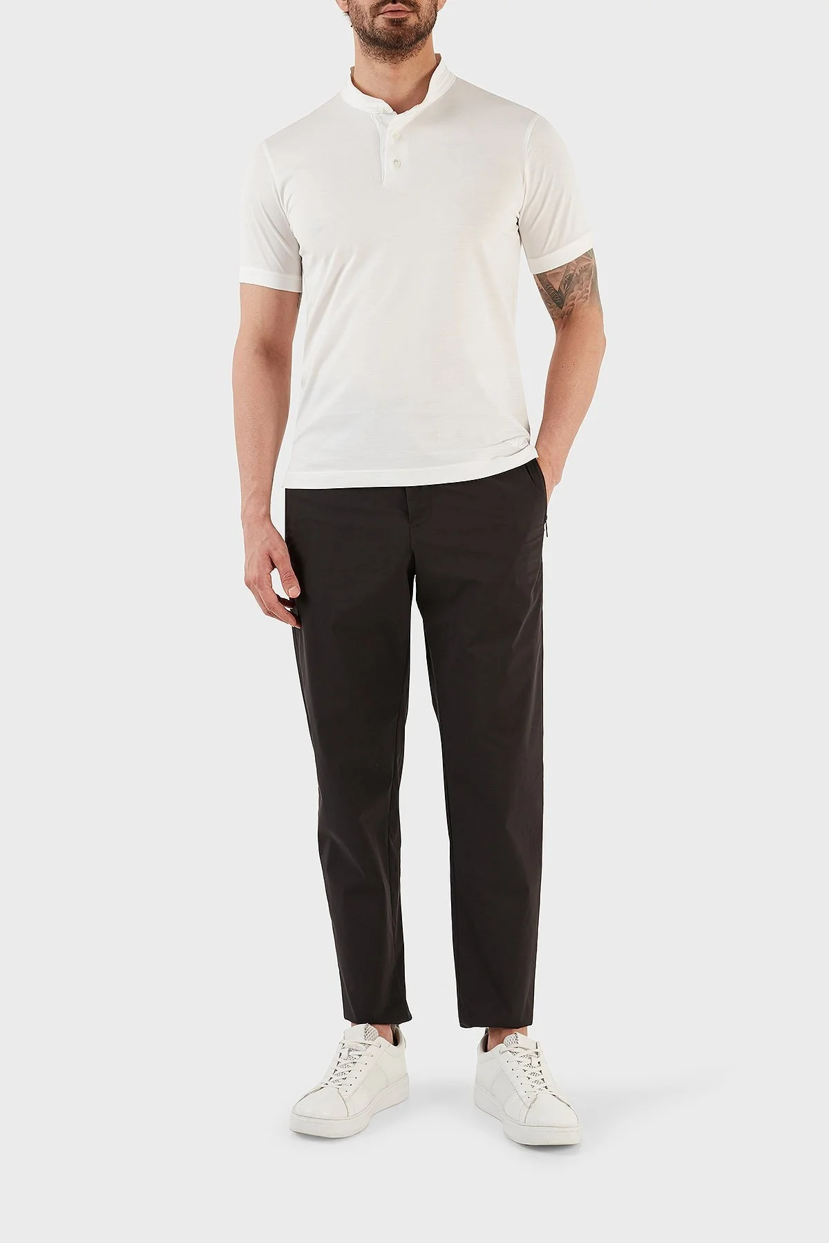 Emporio Armani % 100 Pamuk Regular Fit Triko Düğmeli Erkek Polo T Shirt 3R1F71 1JGYZ 01H8 BEYAZ - 10