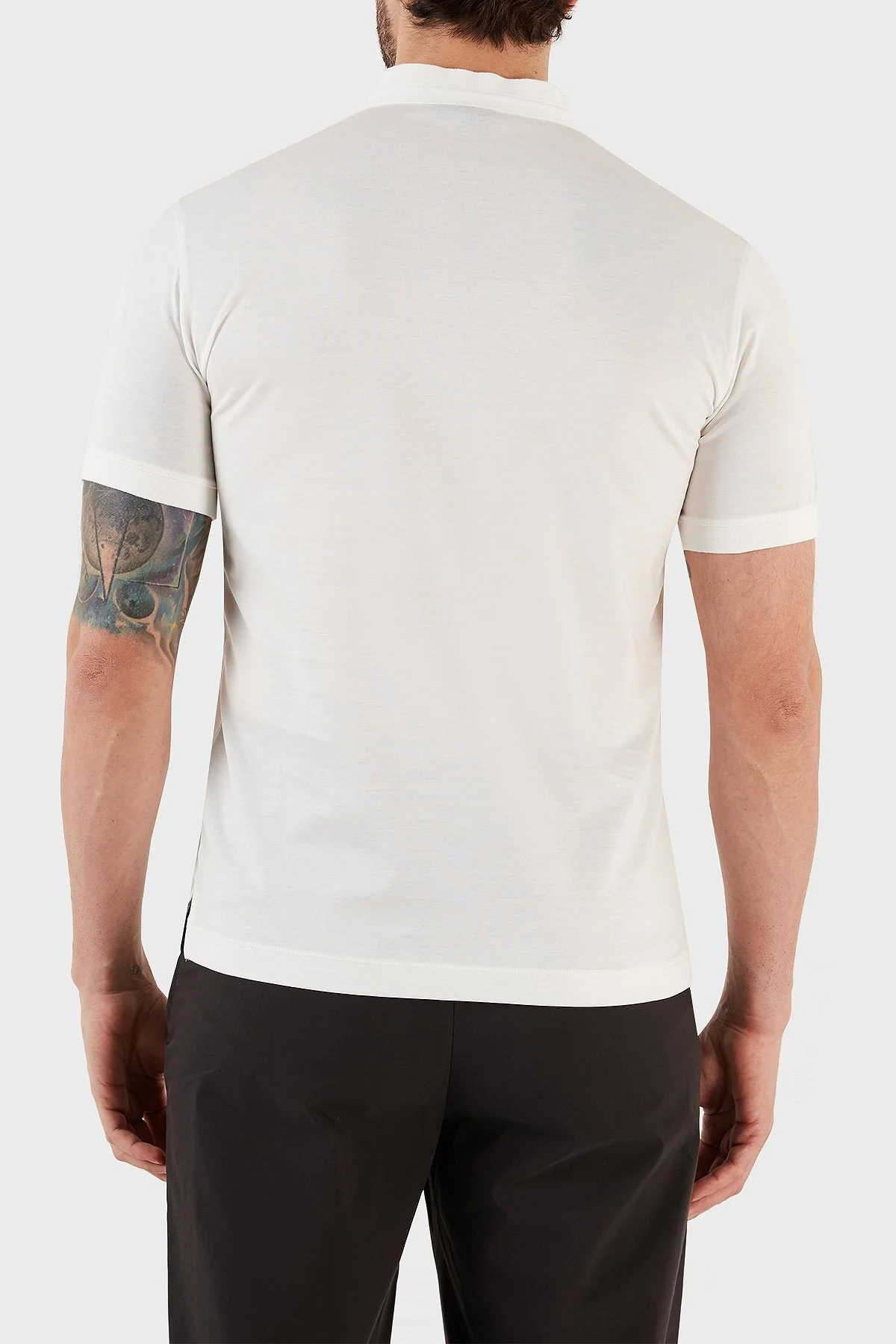 Emporio Armani % 100 Pamuk Regular Fit Triko Düğmeli Erkek Polo T Shirt 3R1F71 1JGYZ 01H8 BEYAZ - 12