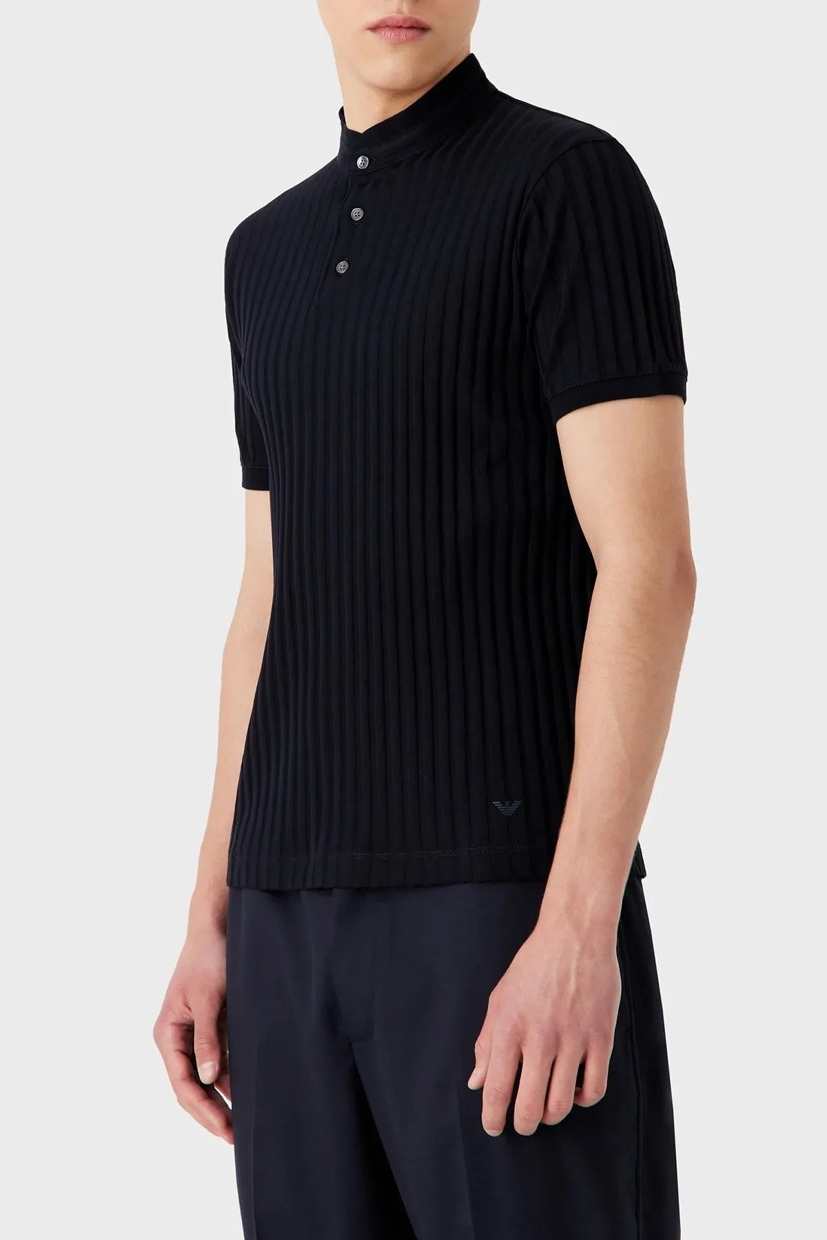 Emporio Armani % 100 Pamuk Regular Fit Triko Düğmeli Erkek Polo T Shirt 3R1F71 1JGYZ 09J2 SİYAH - 1