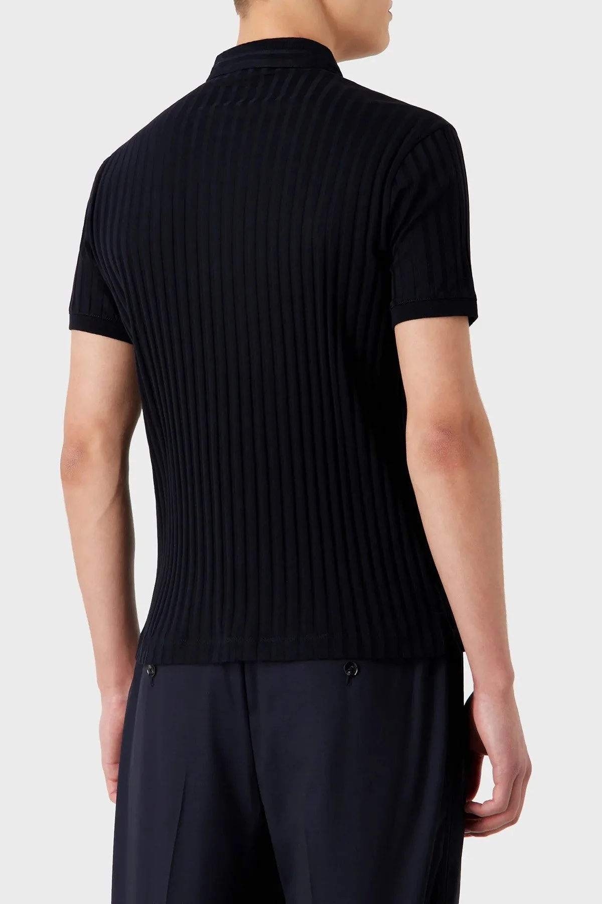 Emporio Armani % 100 Pamuk Regular Fit Triko Düğmeli Erkek Polo T Shirt 3R1F71 1JGYZ 09J2 SİYAH - 2
